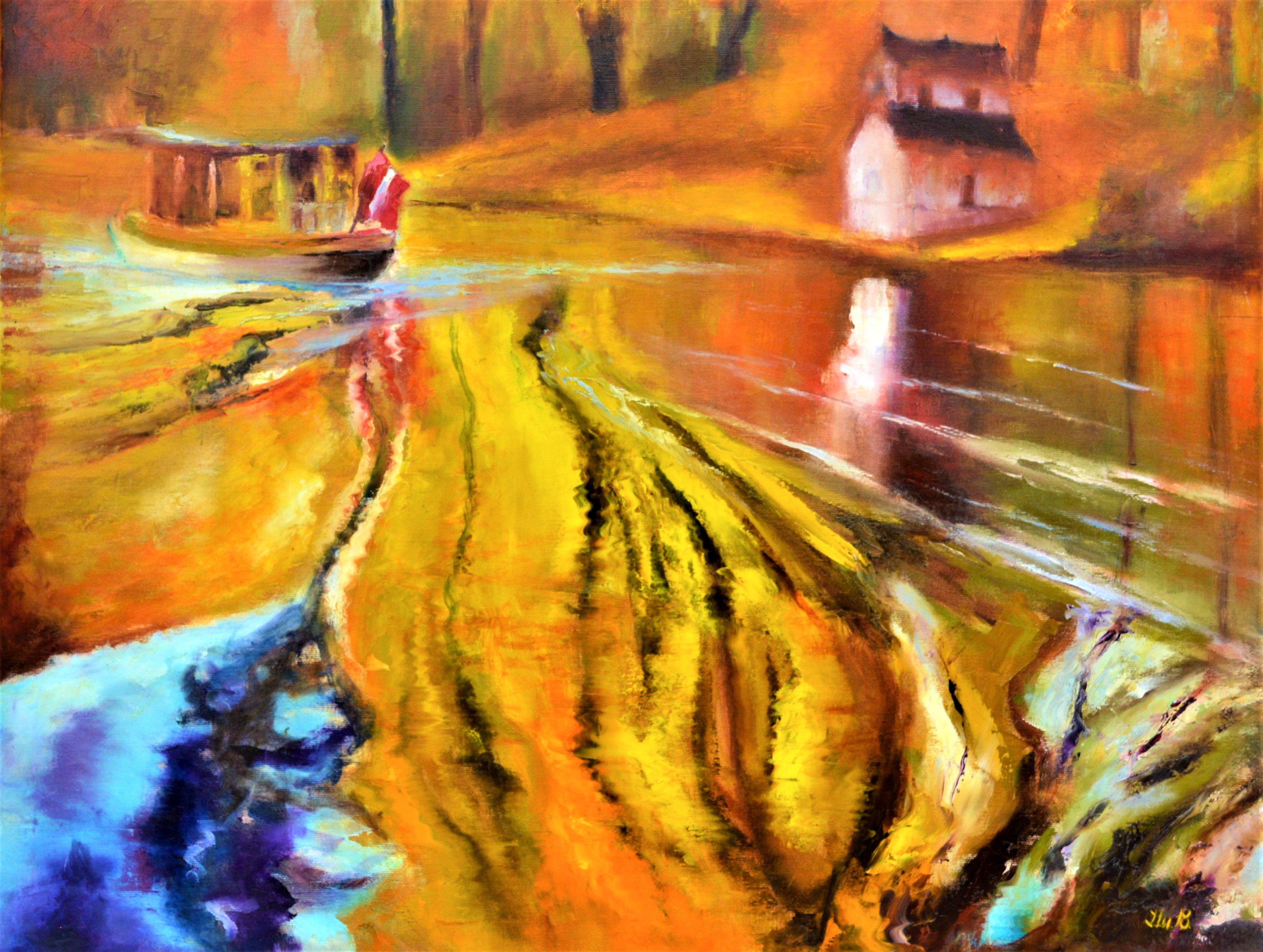 L'heure d'or - Expressionniste Painting par Elena Lukina