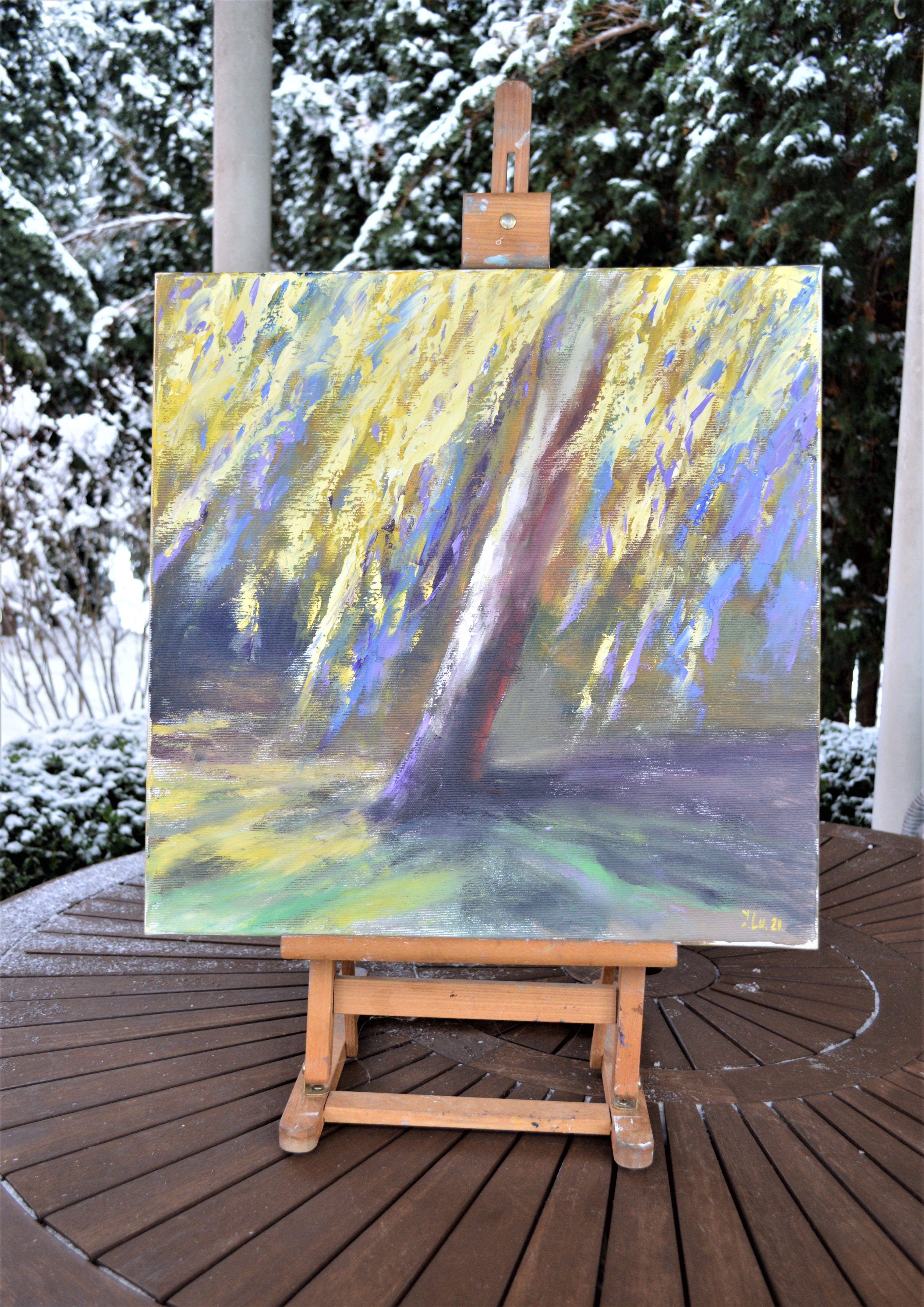 Albero d'oro - Painting Espressionista di Elena Lukina