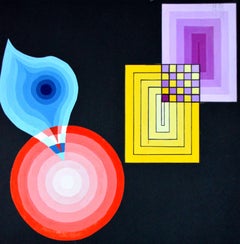 Grafische Collage auf Schwarz