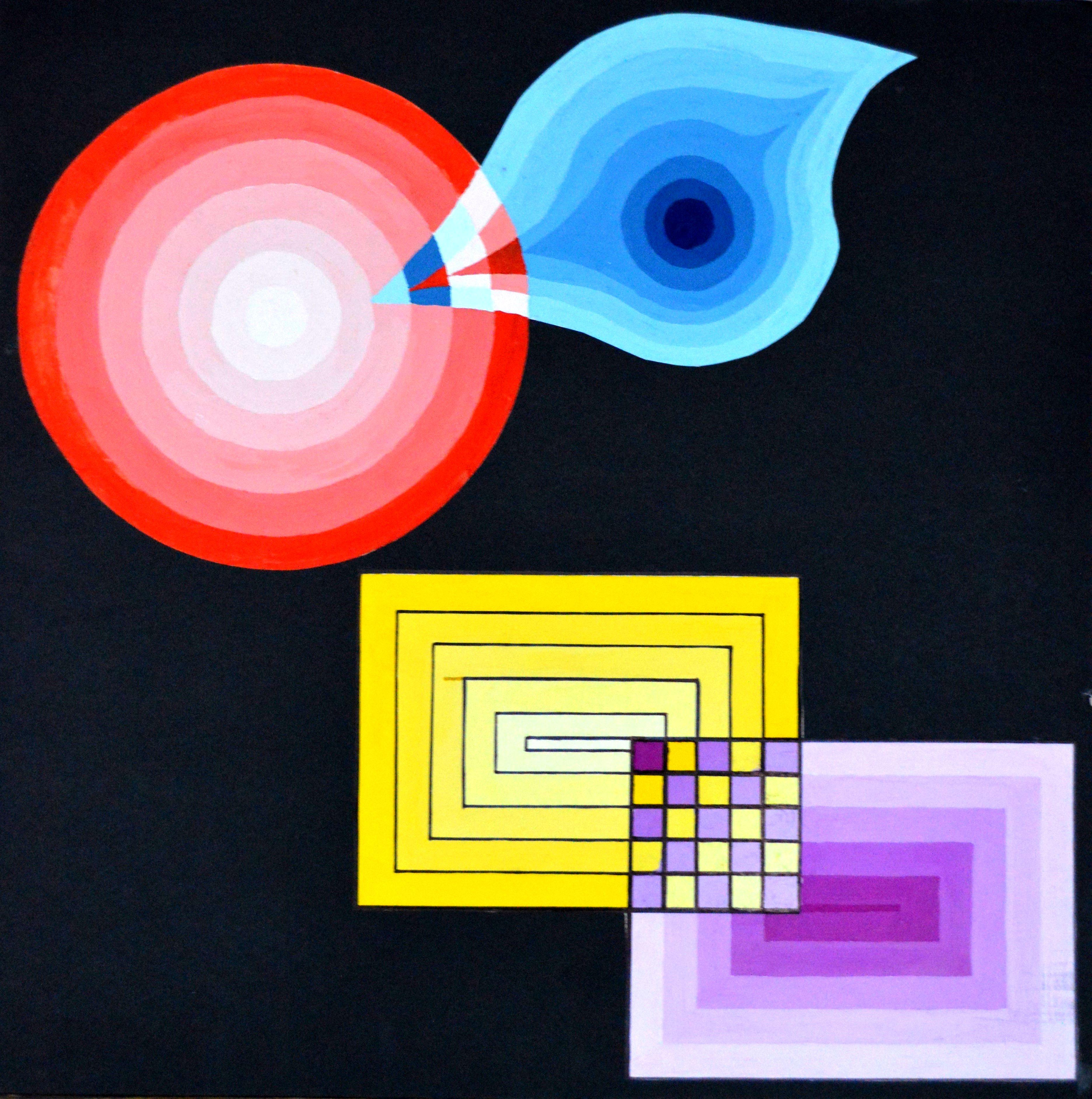 Graphic collage on black