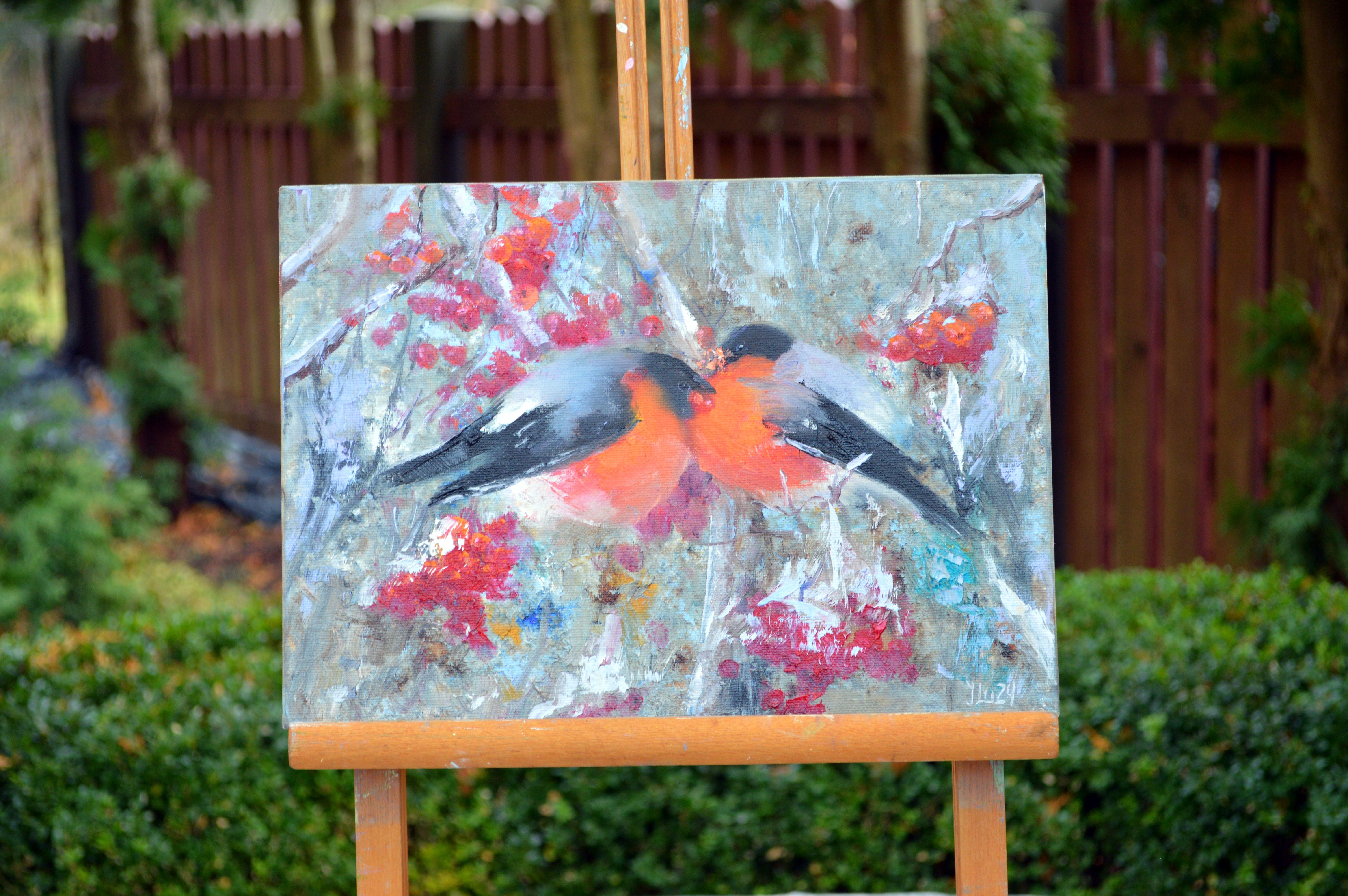 Camachuelos felices - Painting de Elena Lukina