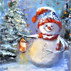 Happy snowman 30X30