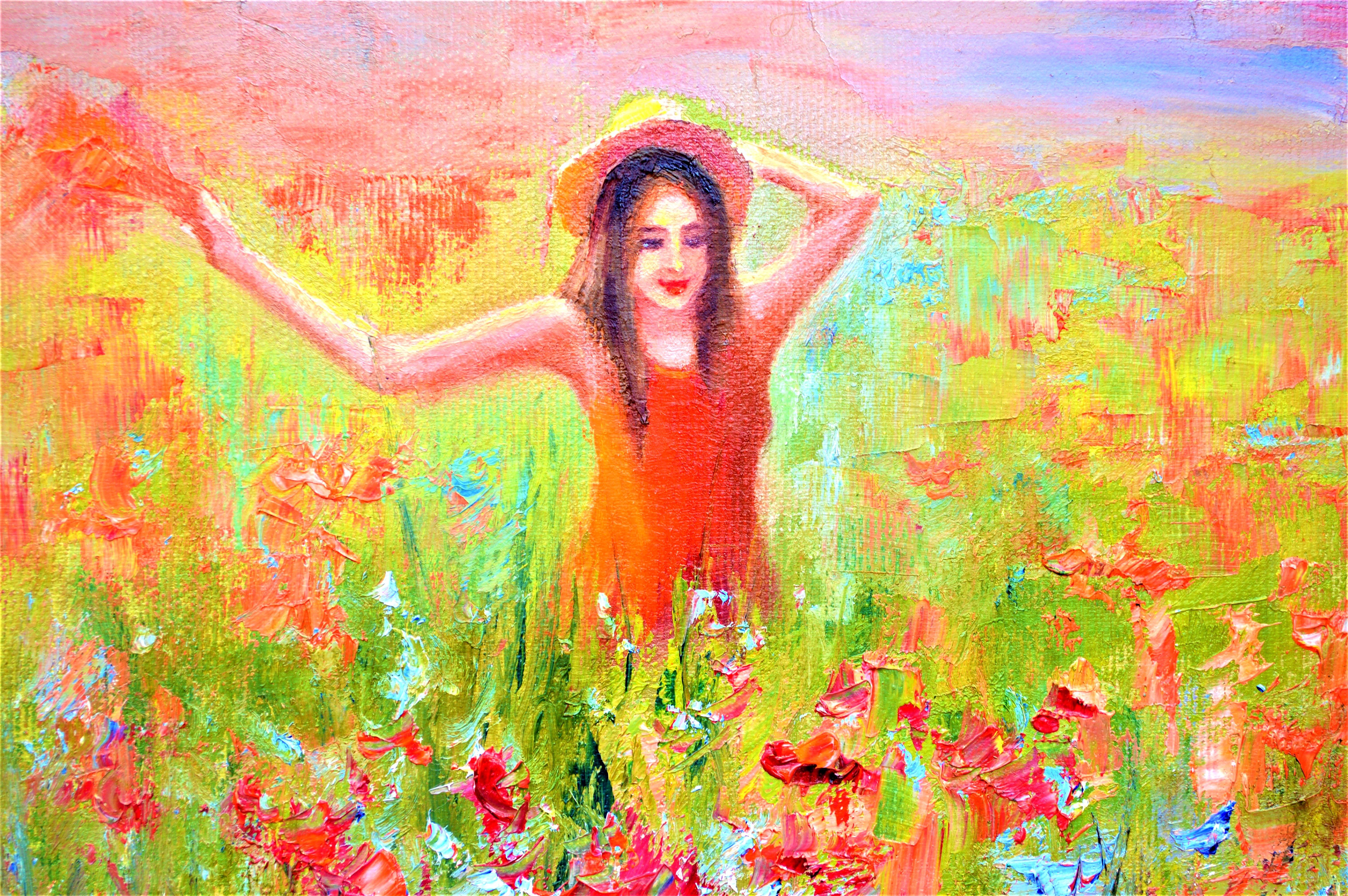 Happy summer 25X30 oil, Valentine’s Day gifts art For Sale 4