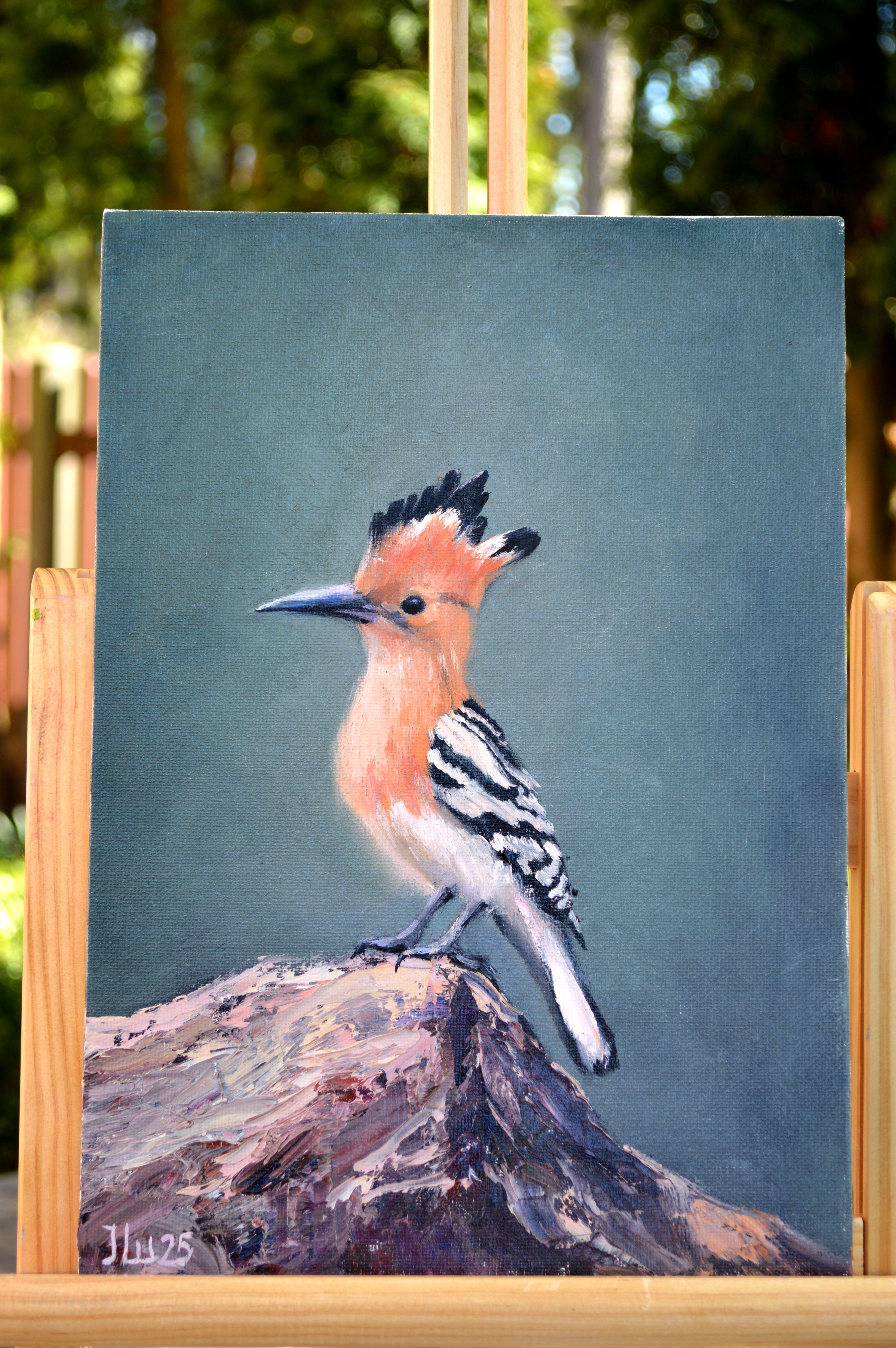 Hoopoe bird - Painting by Elena Lukina