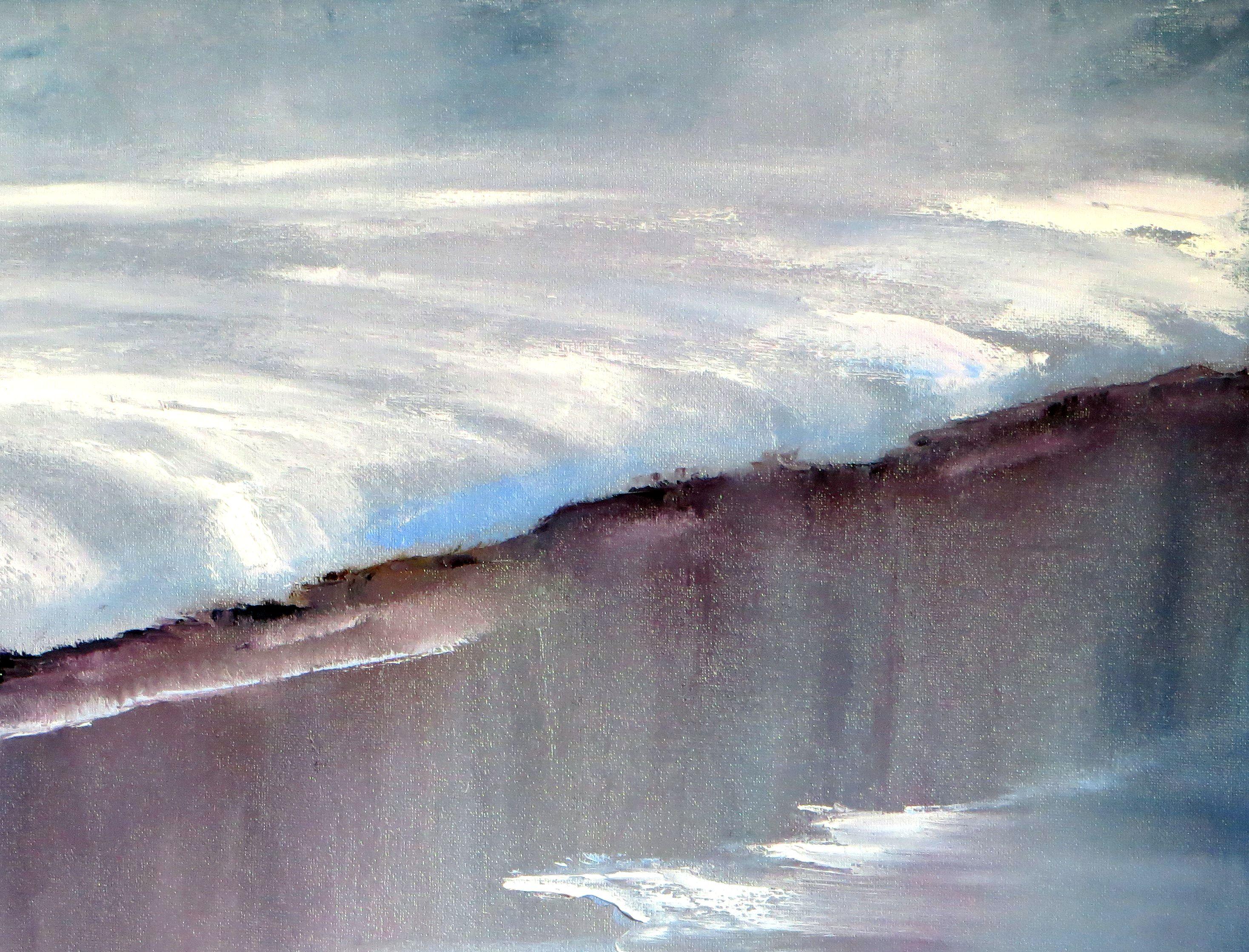 WINTER SALE! Ice.Snow. 40X50 oil painting - Expressionist Painting by Elena Lukina
