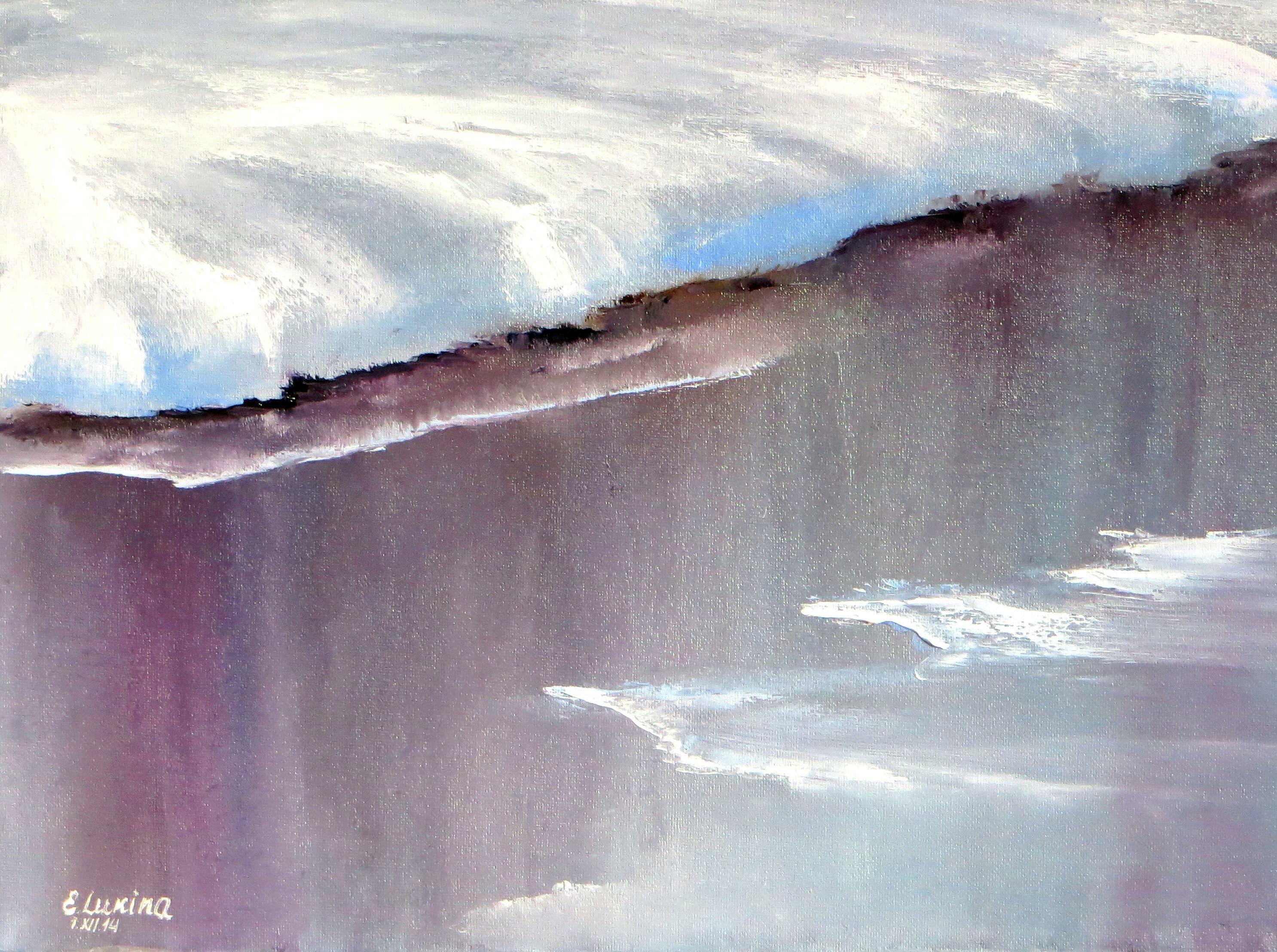 WINTER SALE! Ice.Snow. 40X50 oil painting For Sale 1