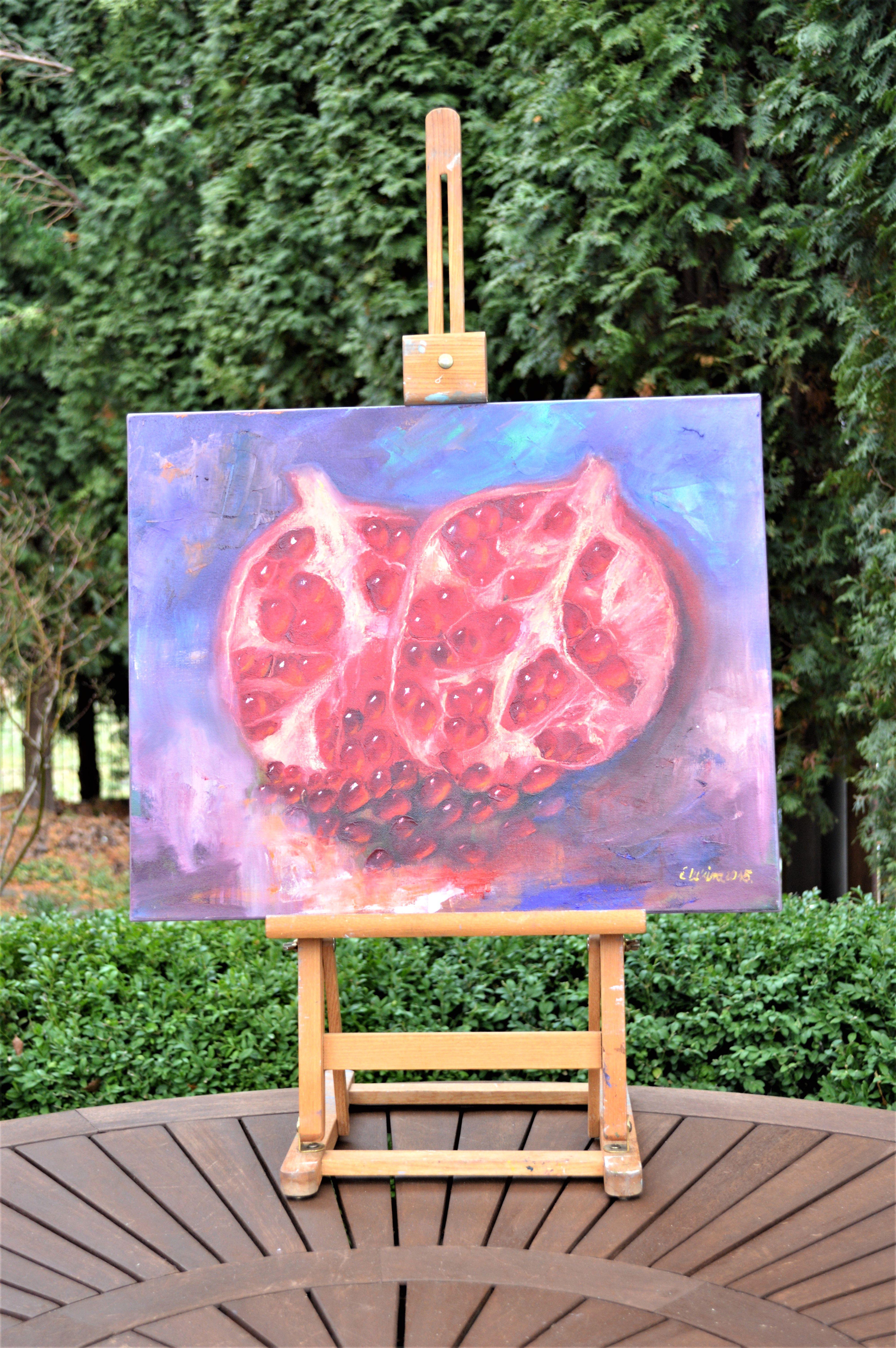 Рicturesque pomegranate - Expressionist Painting by Elena Lukina