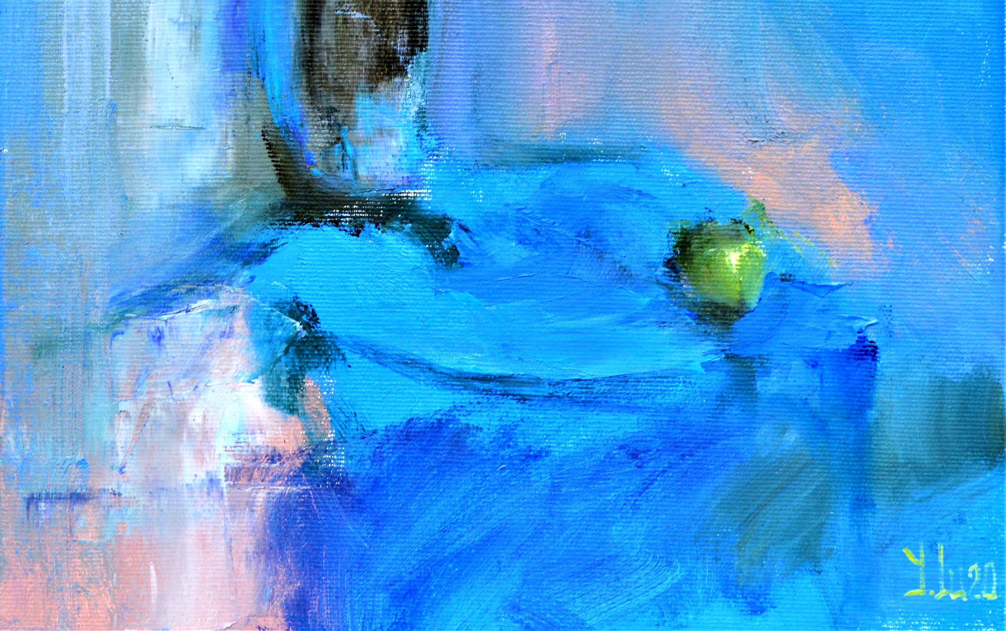 Impromptu with a green apple For Sale 1