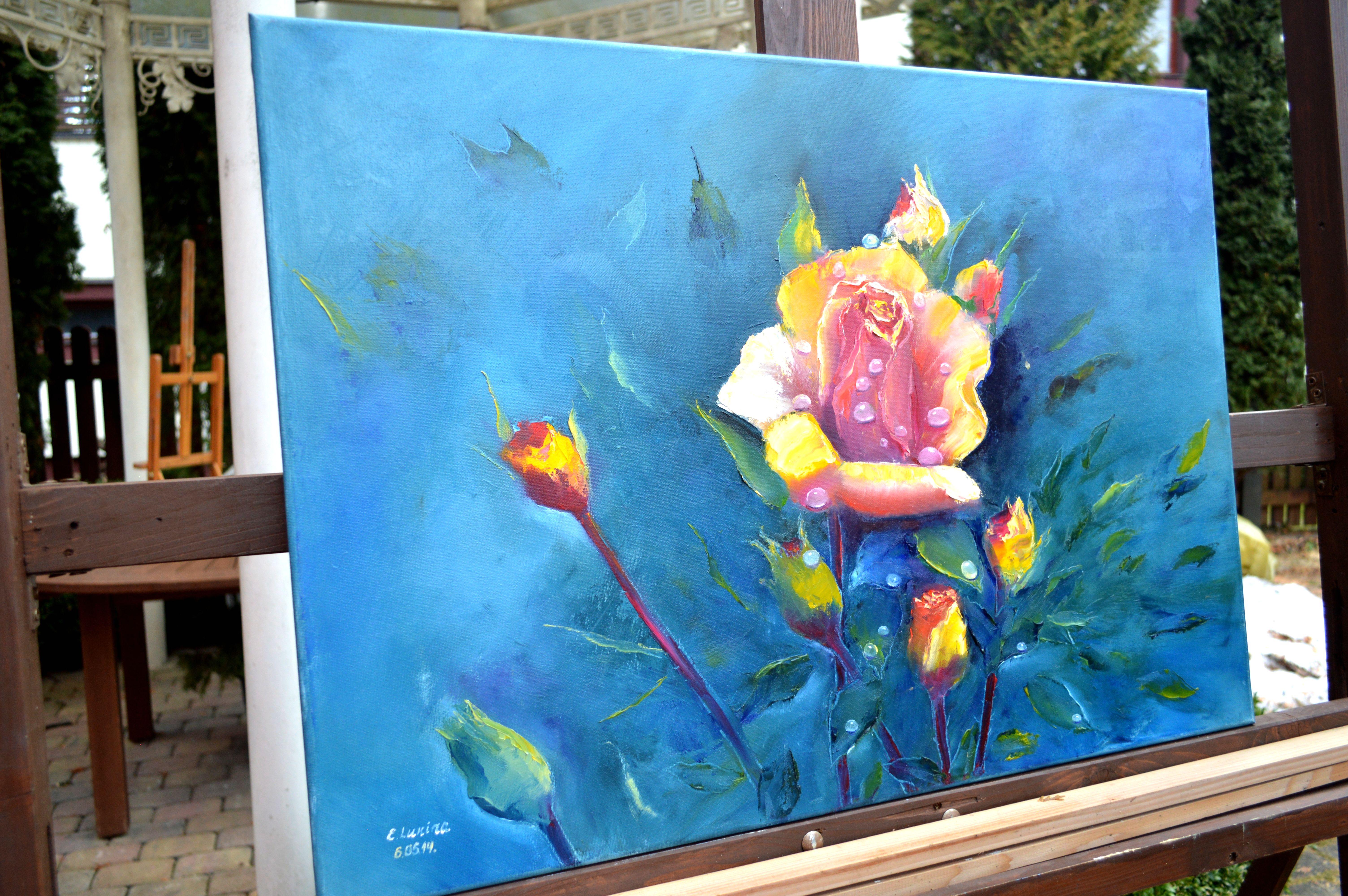 In Kingdom of roses - Expressionist Painting by Elena Lukina