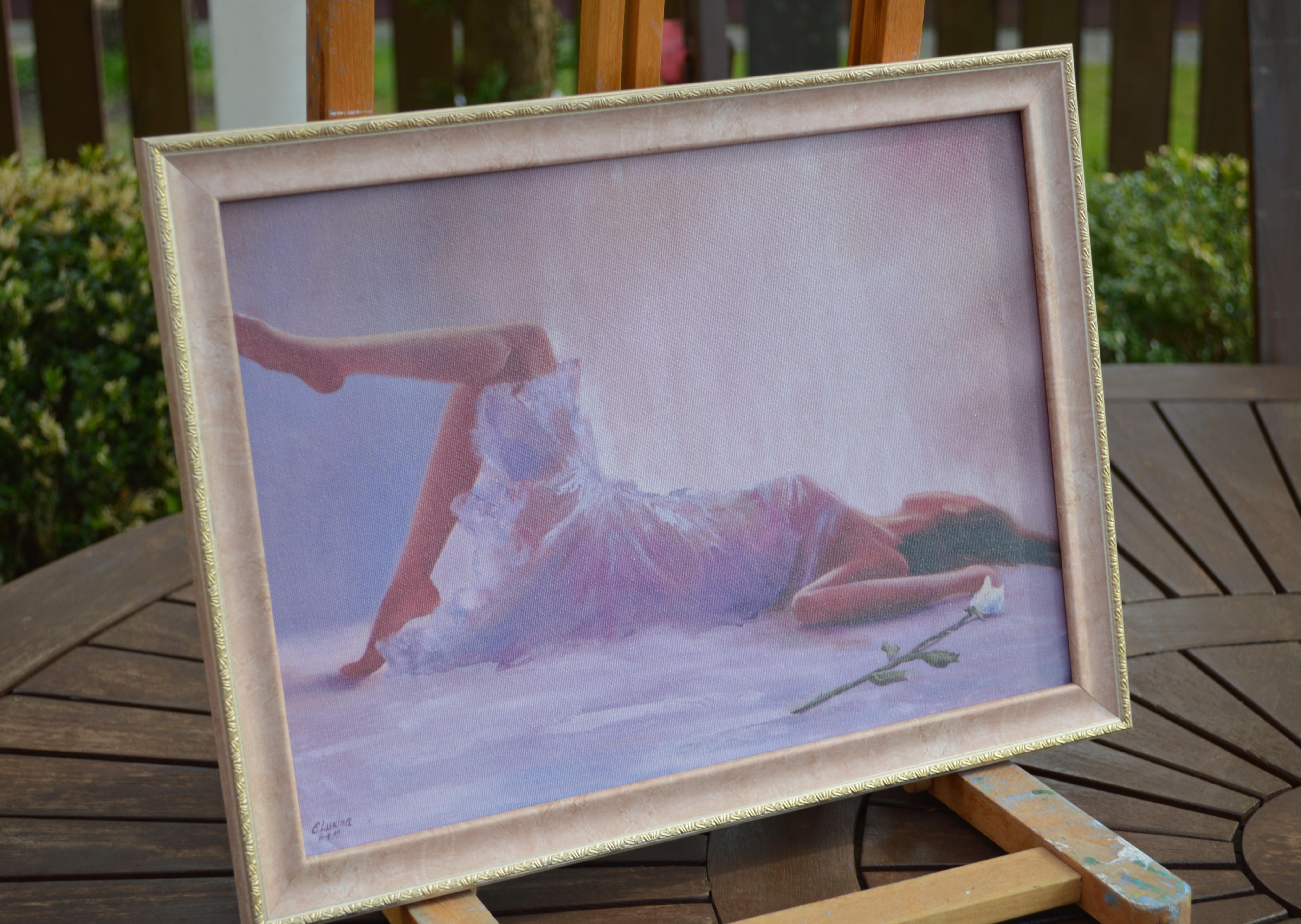 Tra le braccia dell'Angelo - Painting Espressionista di Elena Lukina