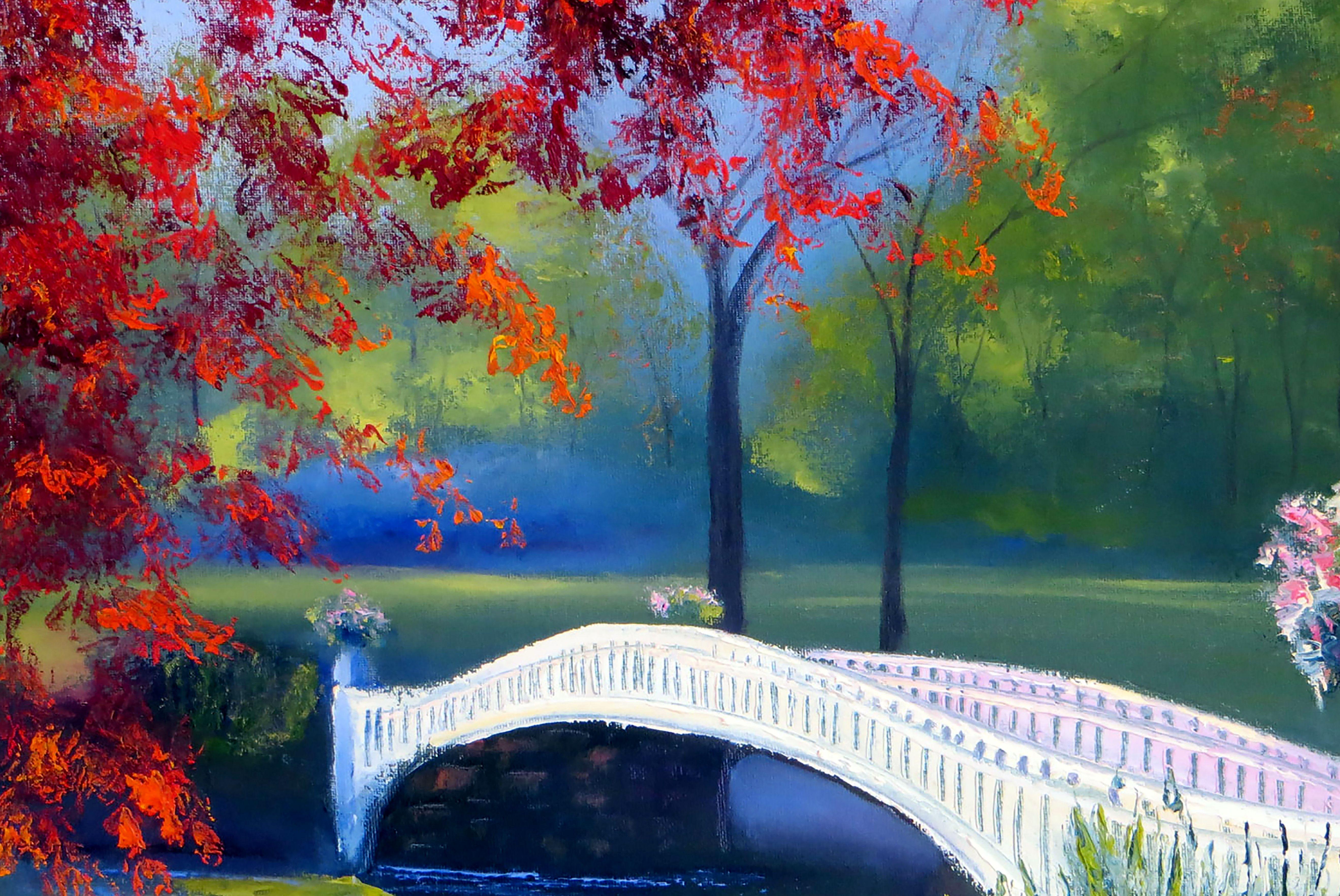 En el hermoso parque - Painting de Elena Lukina