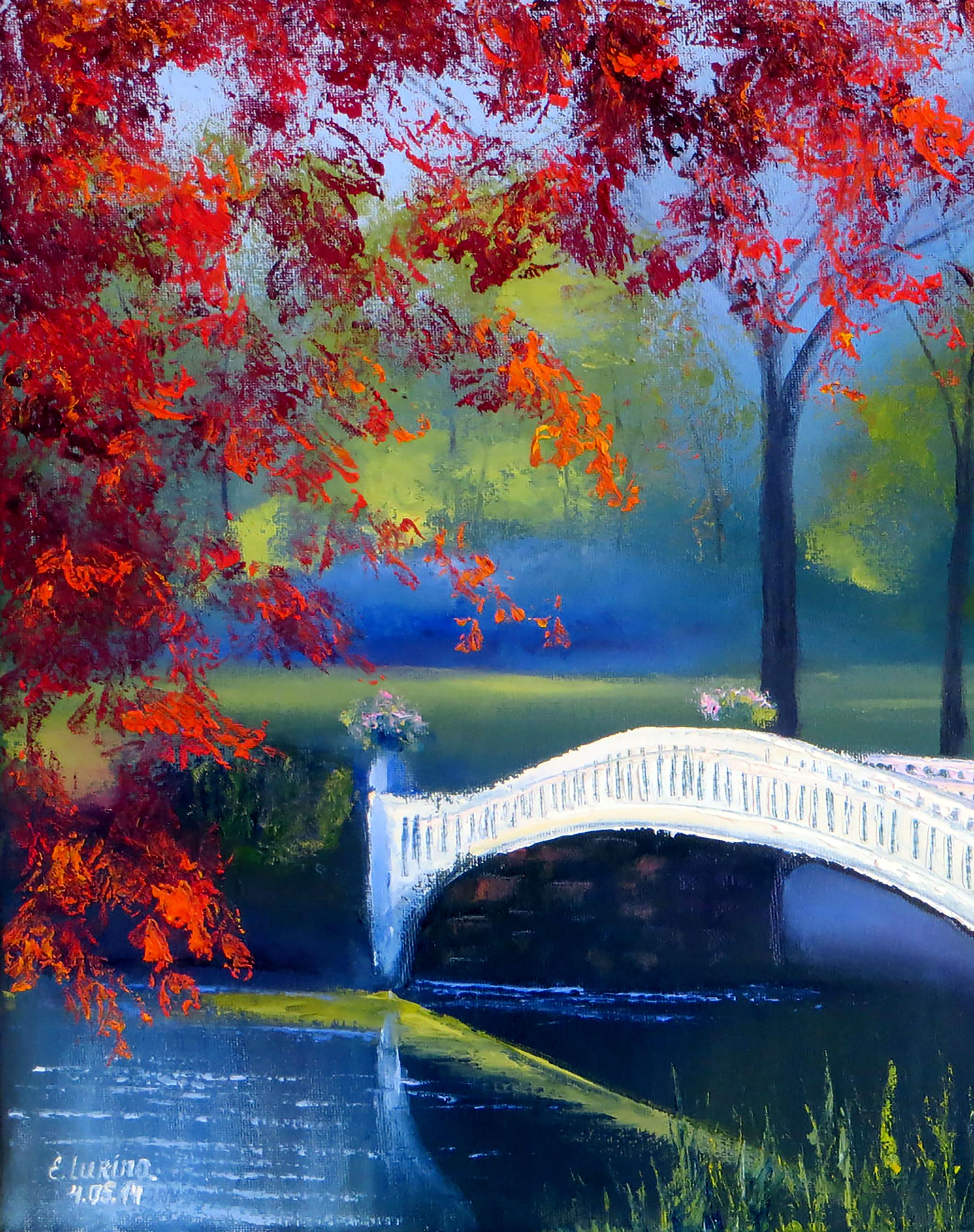 En el hermoso parque - Painting Expresionista de Elena Lukina