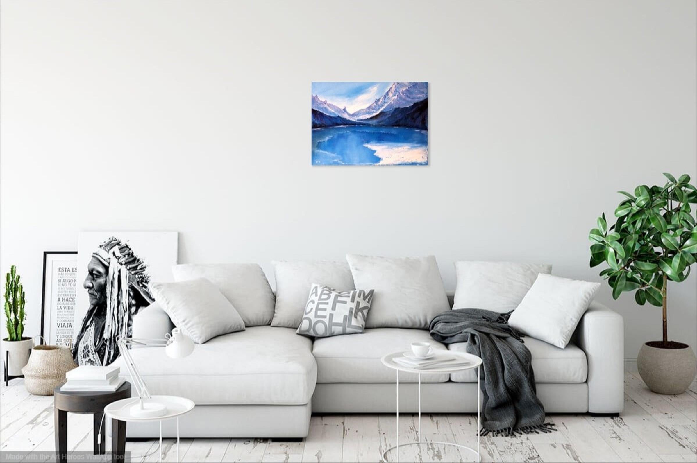 Im Königreich des Eises 50X70 (Blau), Landscape Painting, von Elena Lukina