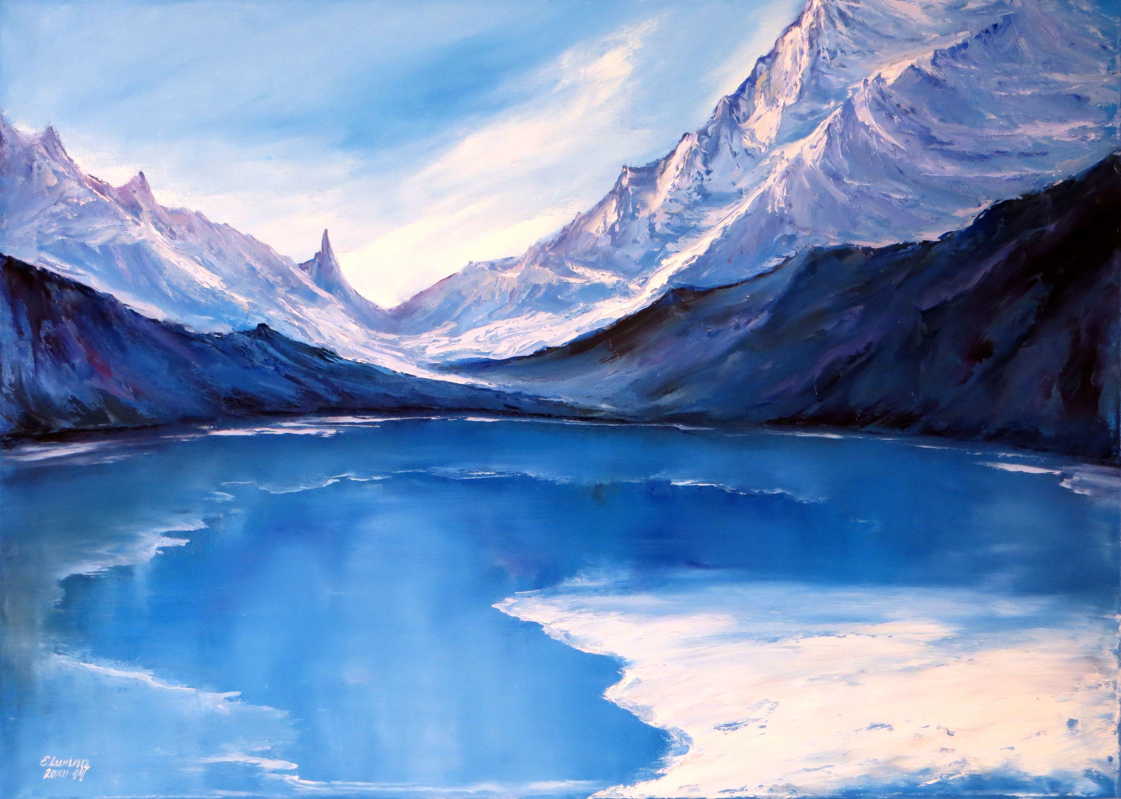 Elena Lukina Landscape Painting - In the Kingdom of Ice 50X70