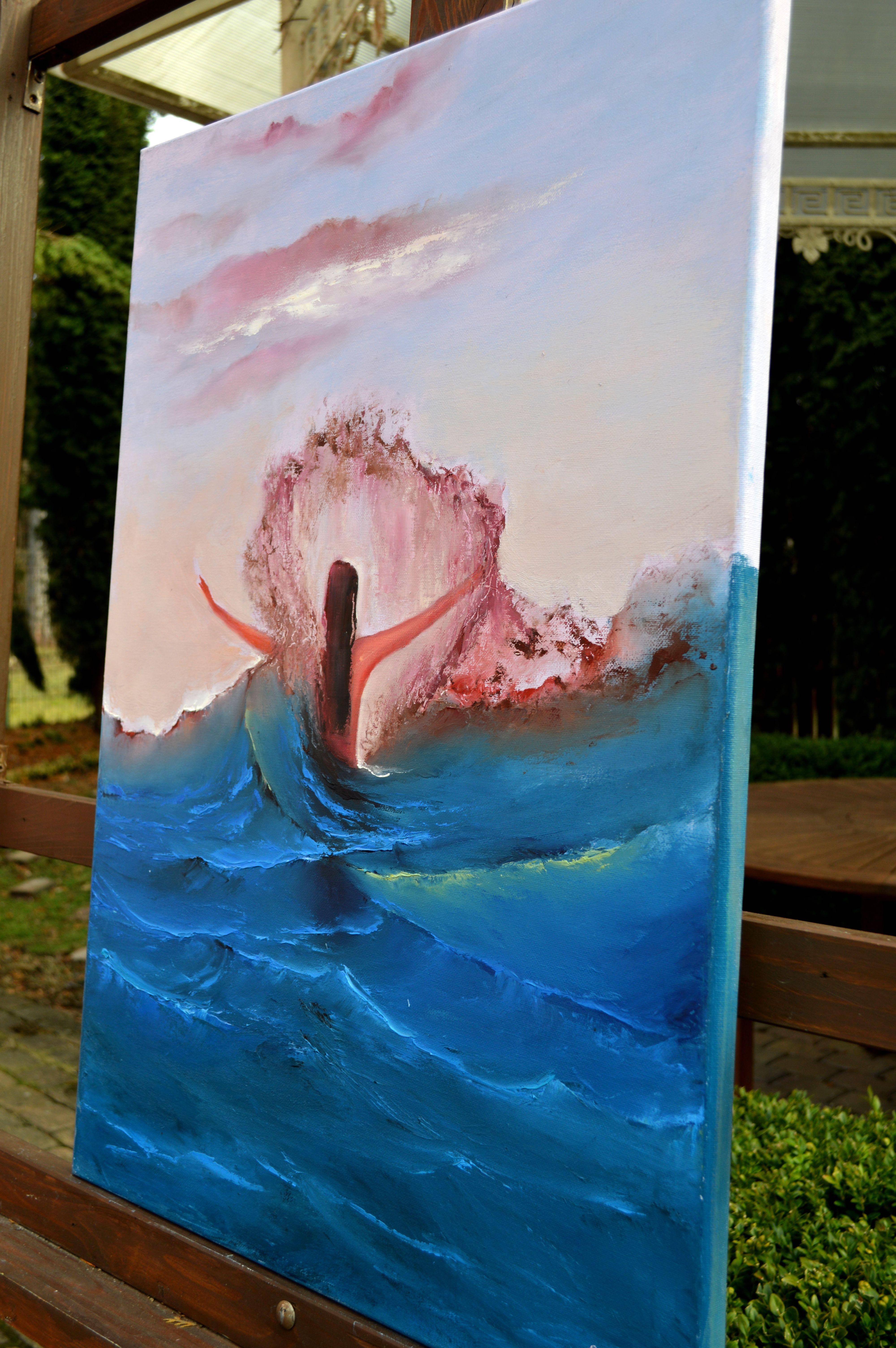 En éclaboussures chaudes - Bleu Interior Painting par Elena Lukina