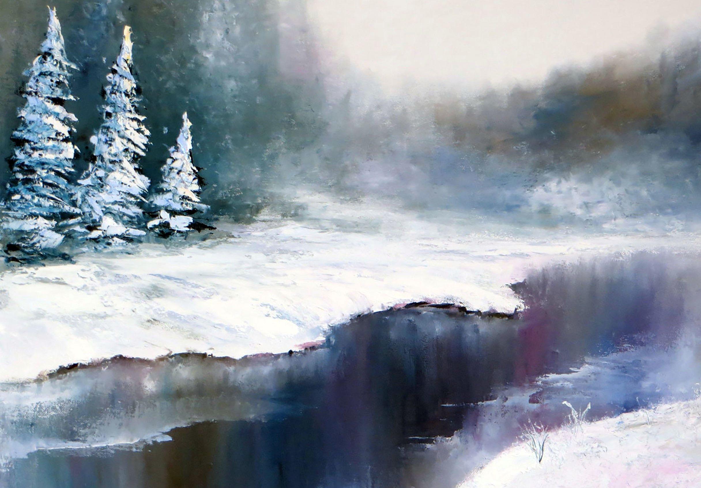 WINTER SALE! Into the forest to cut down Christmas tree 50X70 For Sale 5