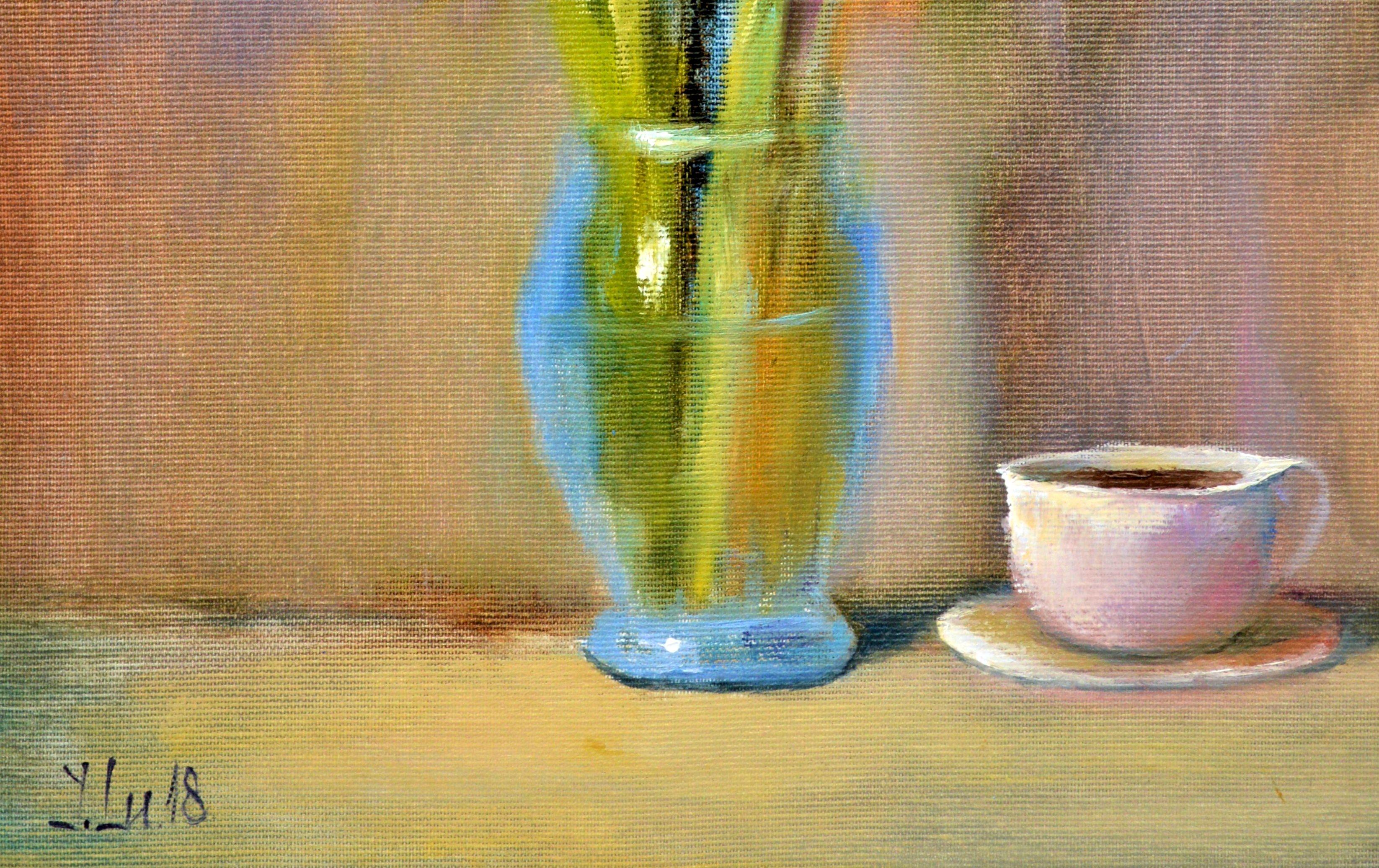 Schwertlilien-Stillleben (Expressionismus), Painting, von Elena Lukina