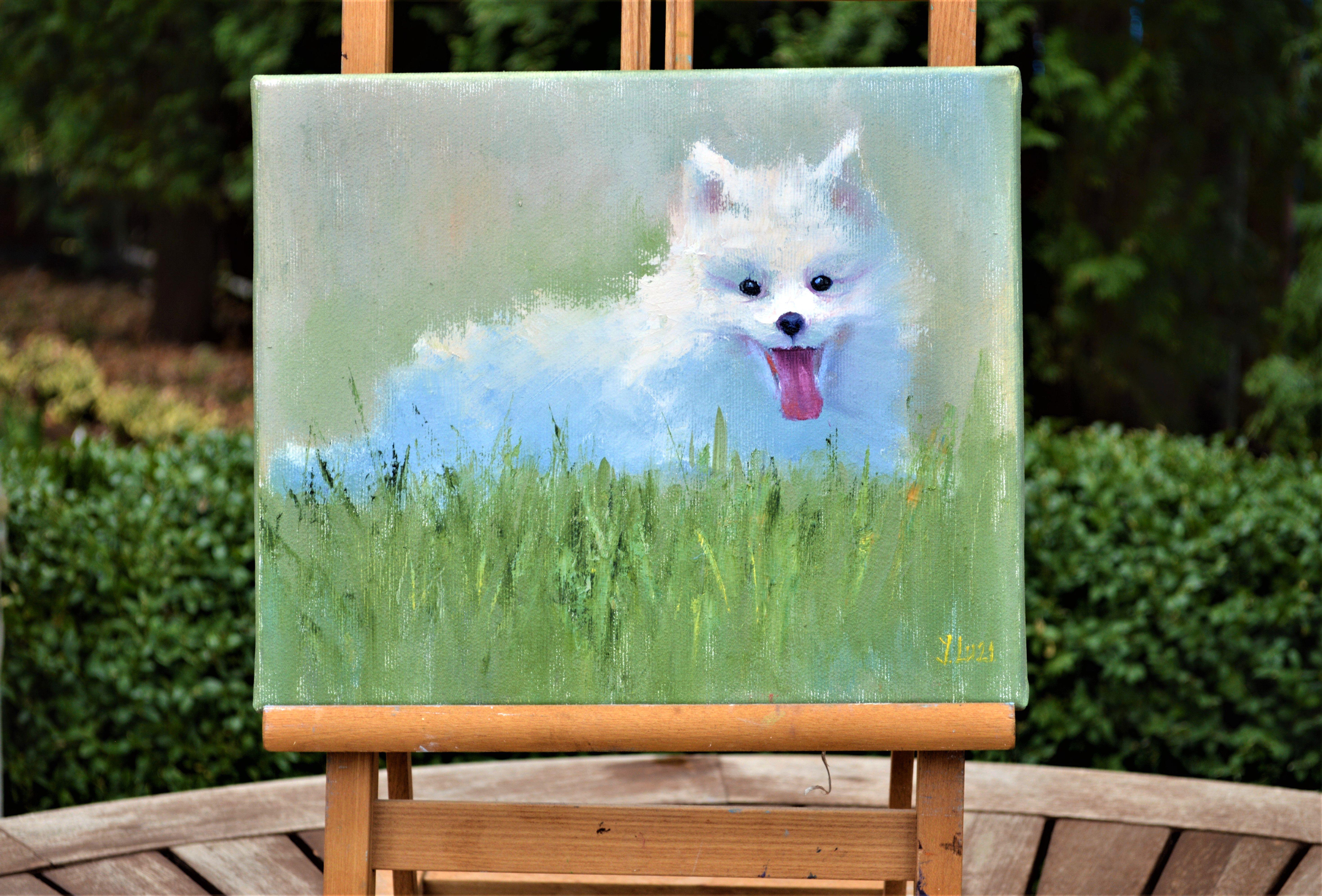 Cachorro de Spitz japonés - Painting de Elena Lukina