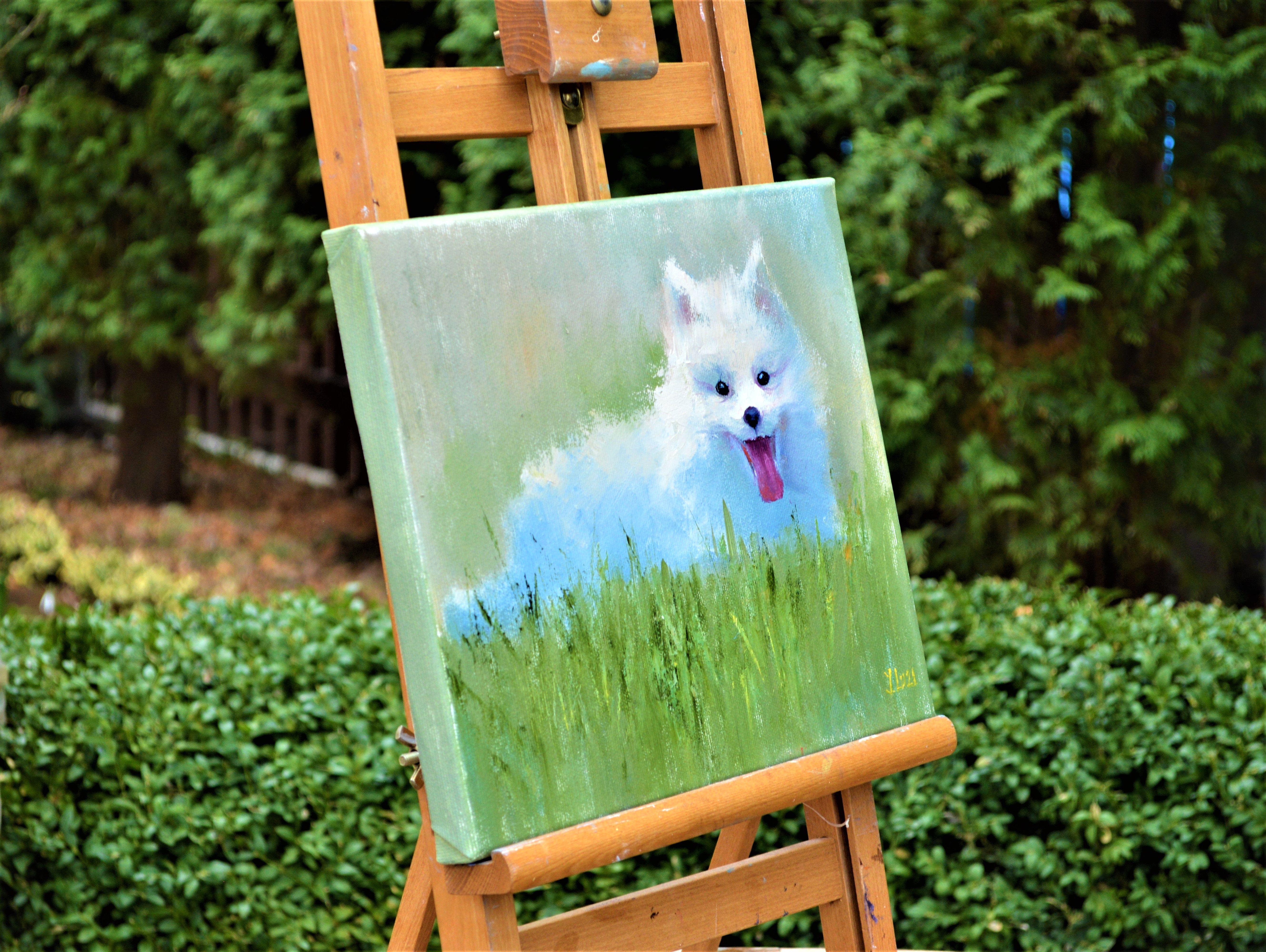 Cachorro de Spitz japonés - Painting Expresionista de Elena Lukina