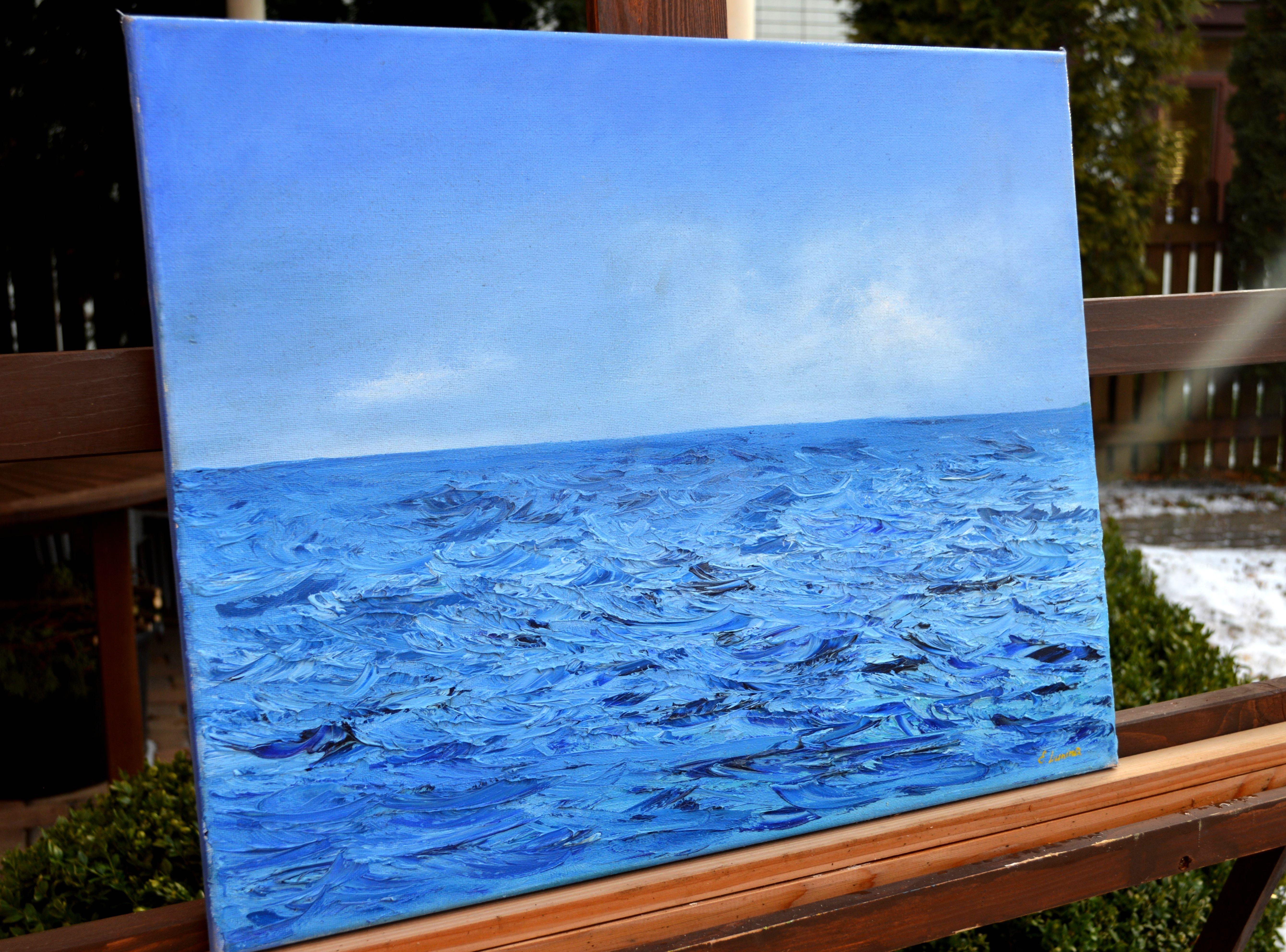 Sólo mar - Landscape Painting Azul de Elena Lukina