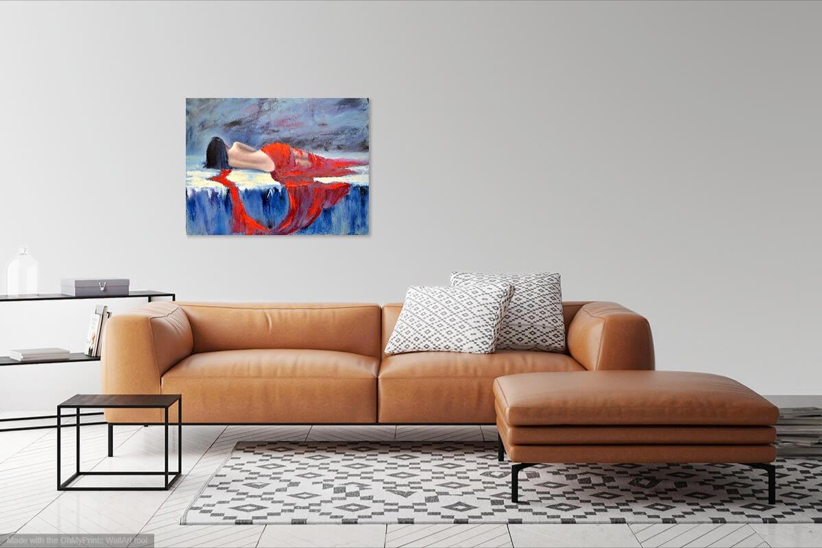 Dame in Rot 60X80 Öl im Angebot 11
