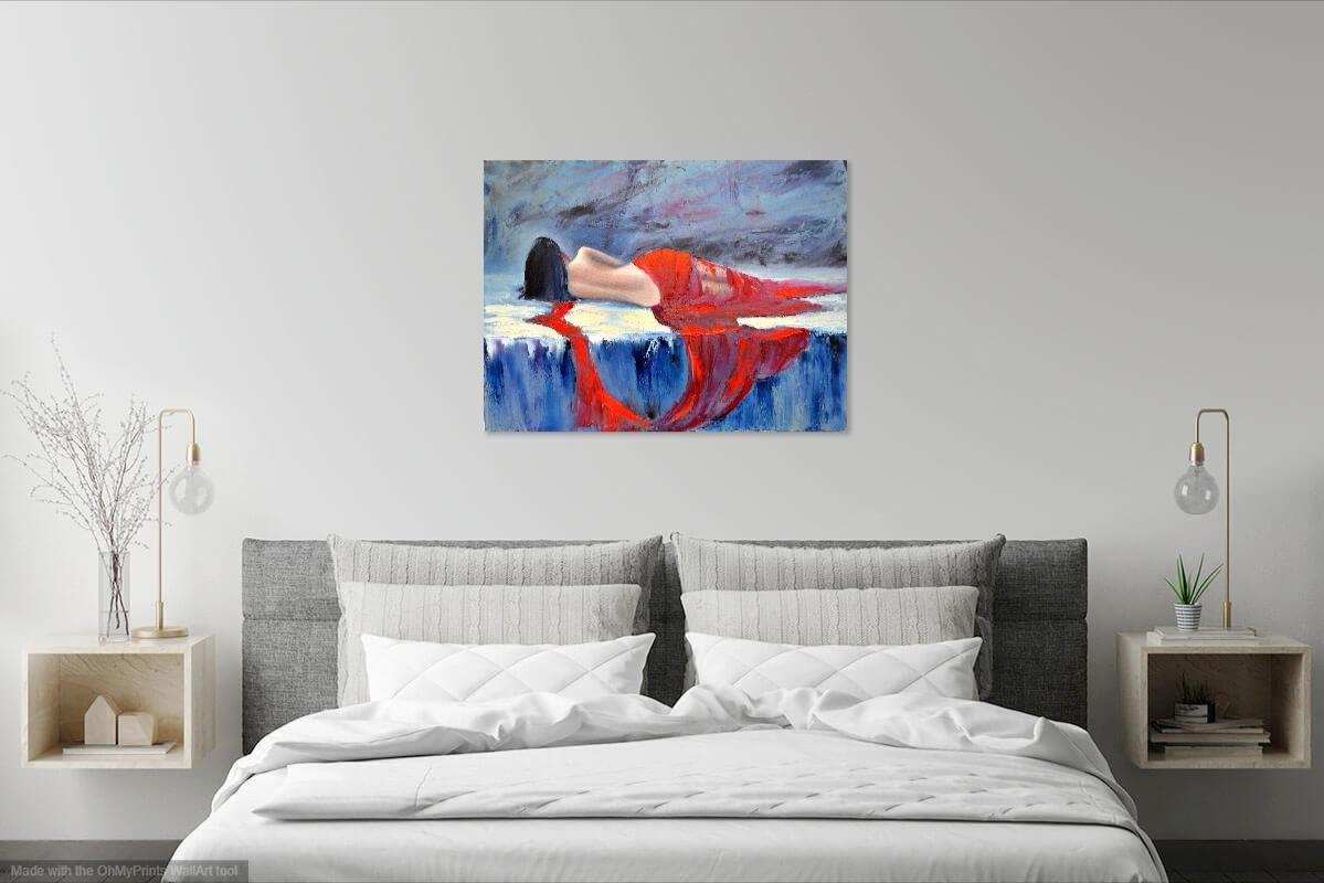 Dame in Rot 60X80 Öl im Angebot 12