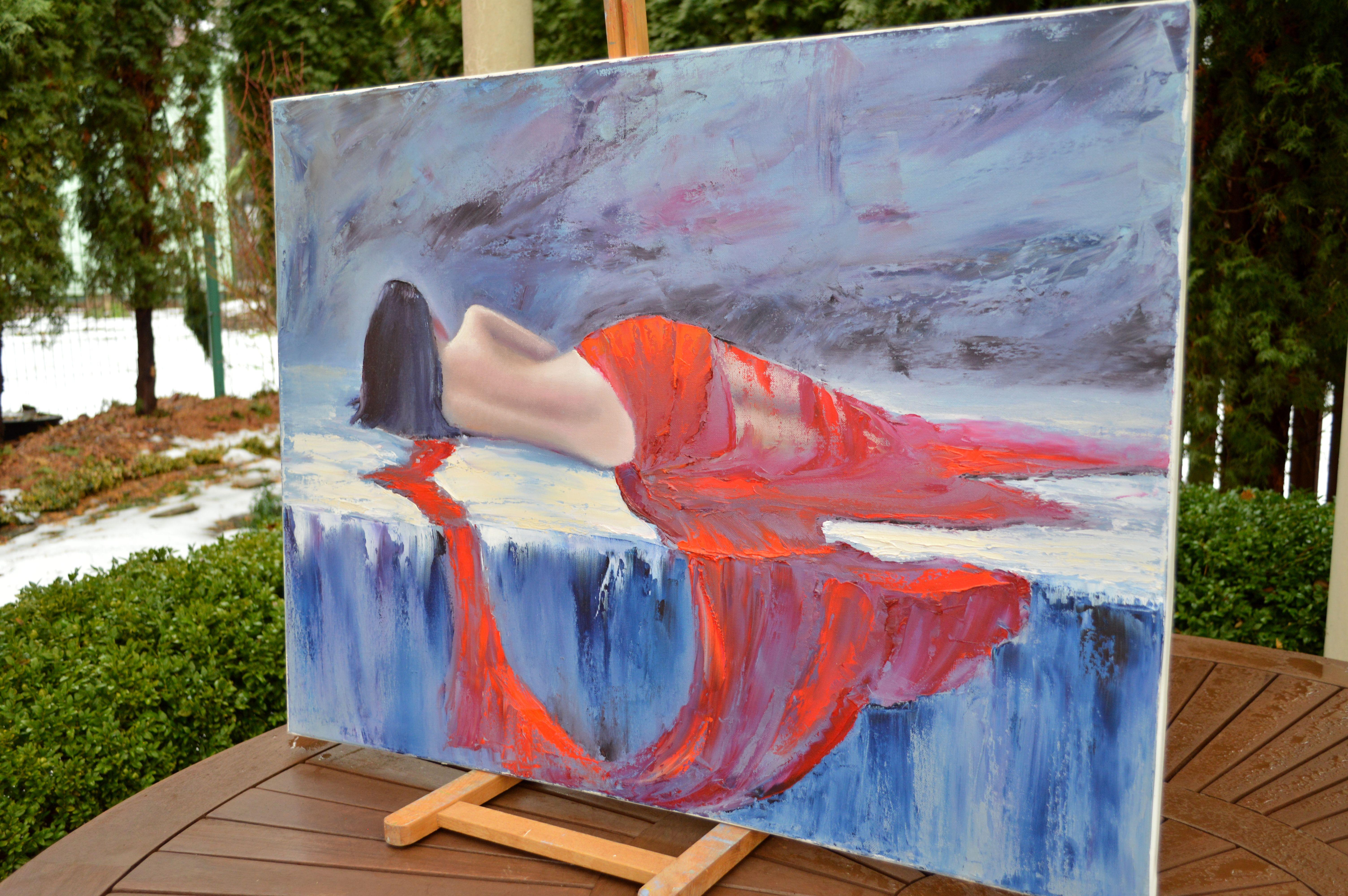 Lady in Red 60X80 oil, Valentine’s Day gifts art For Sale 3
