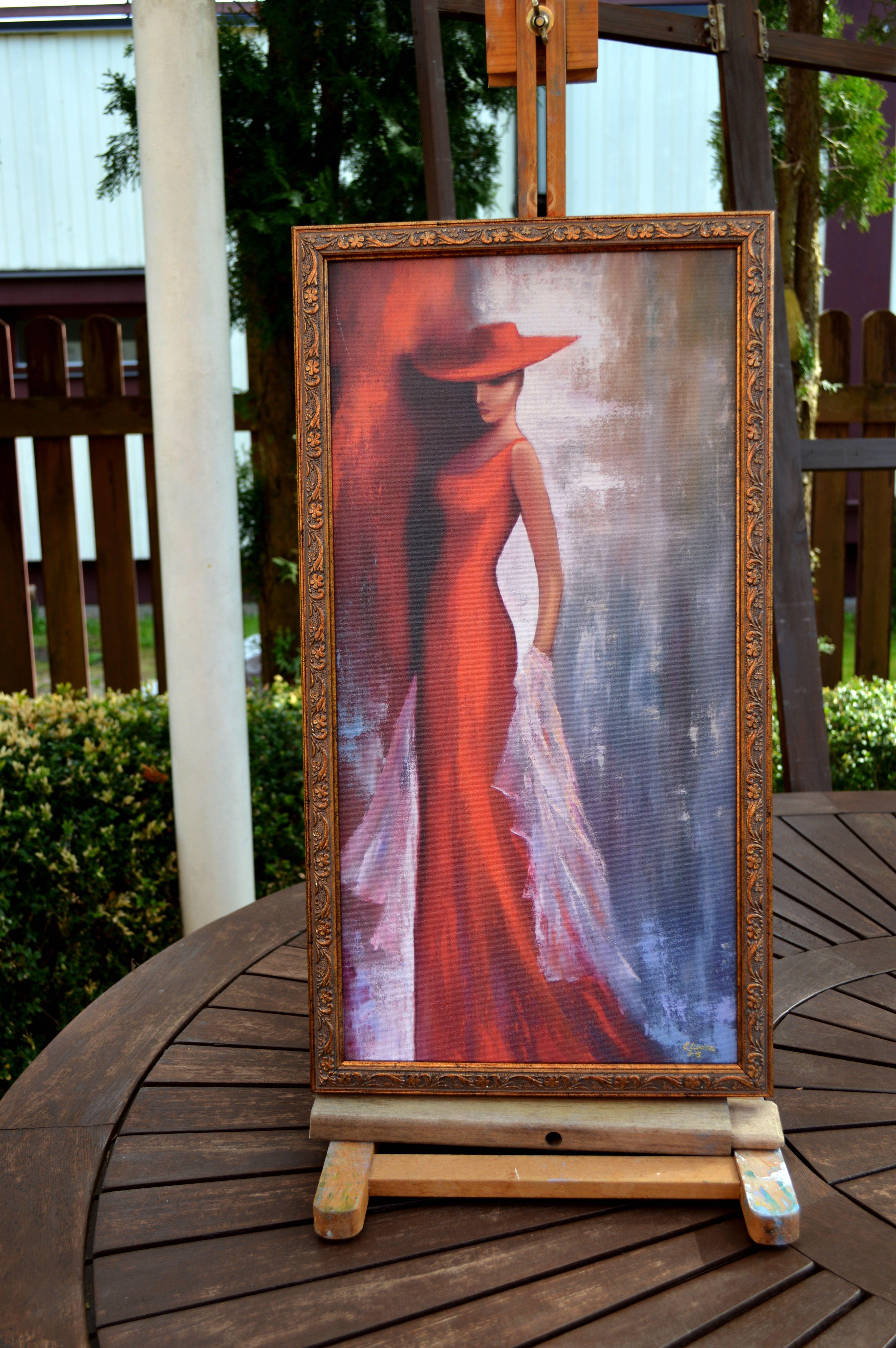Dama de rojo - Painting de Elena Lukina