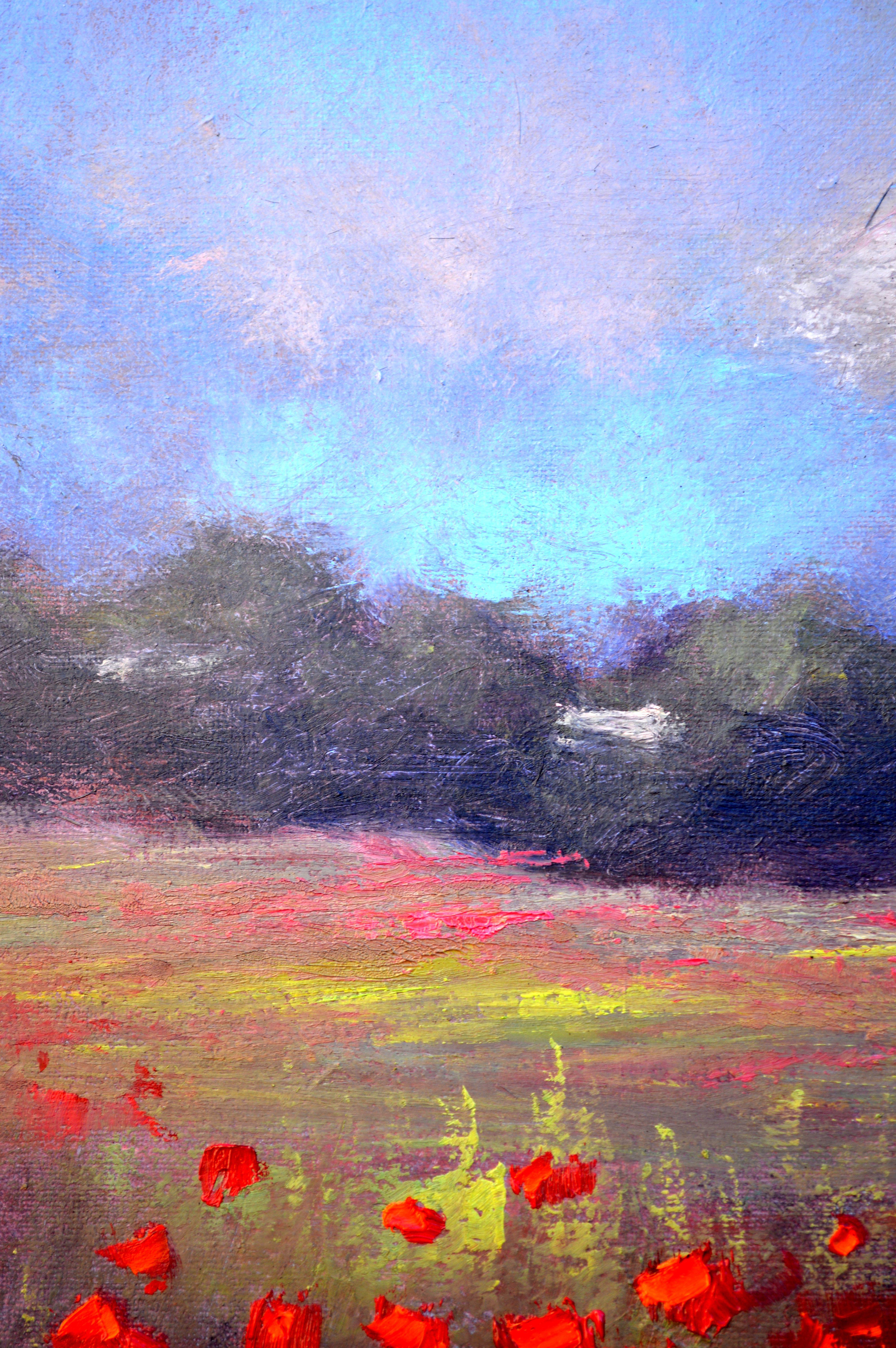 Paysage avec champ de coquelicots en vente 7