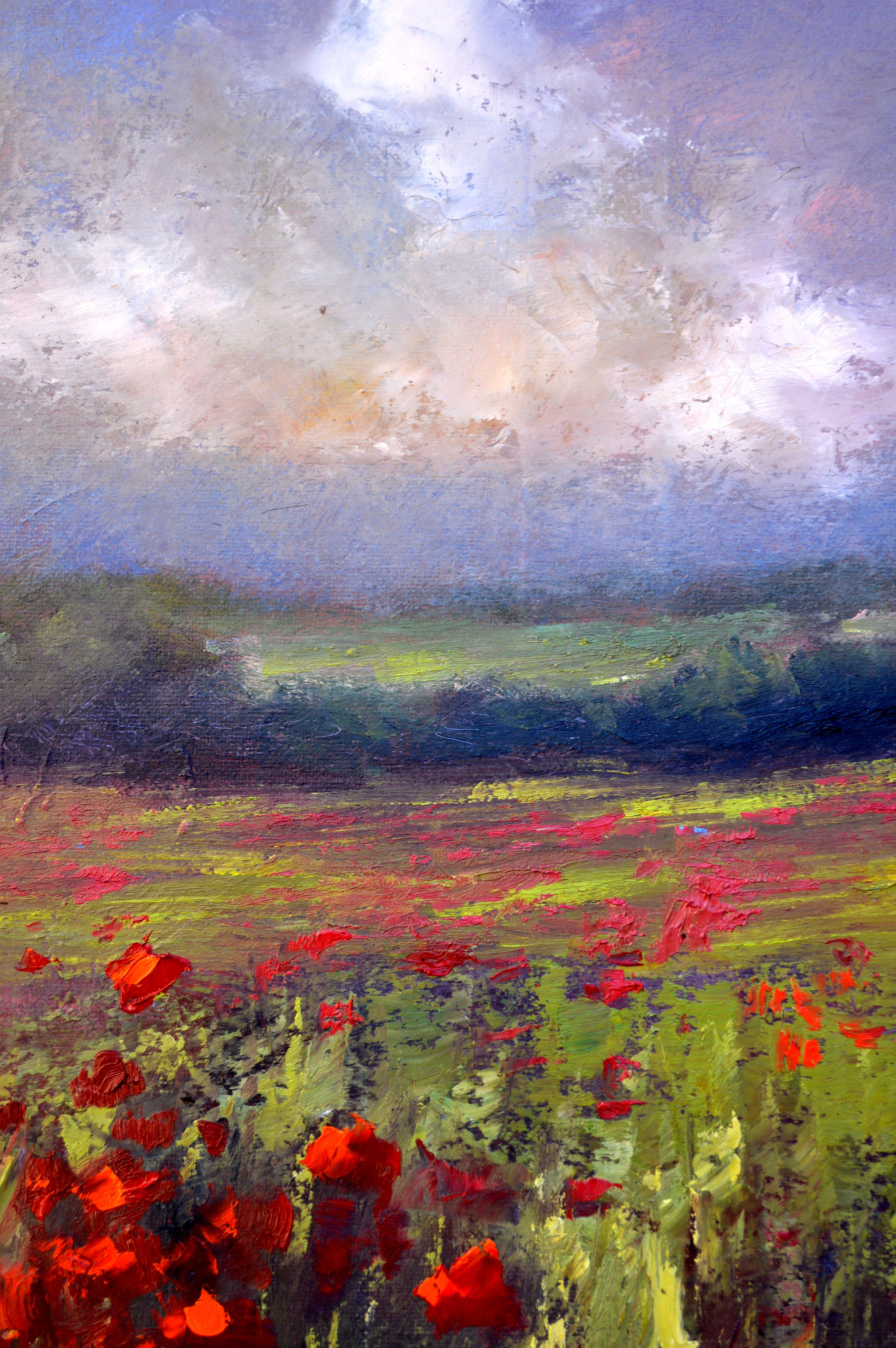 Paysage avec champ de coquelicots en vente 9