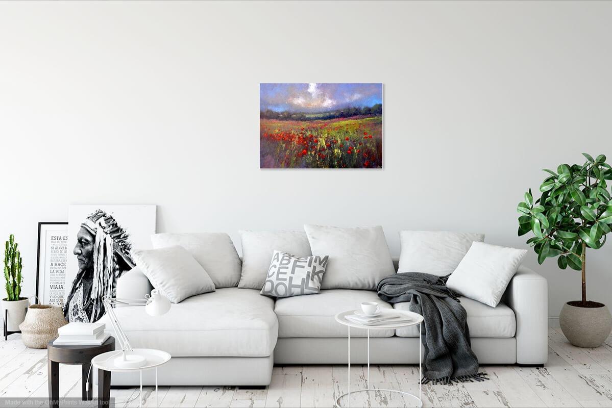 Paysage avec champ de coquelicots en vente 15