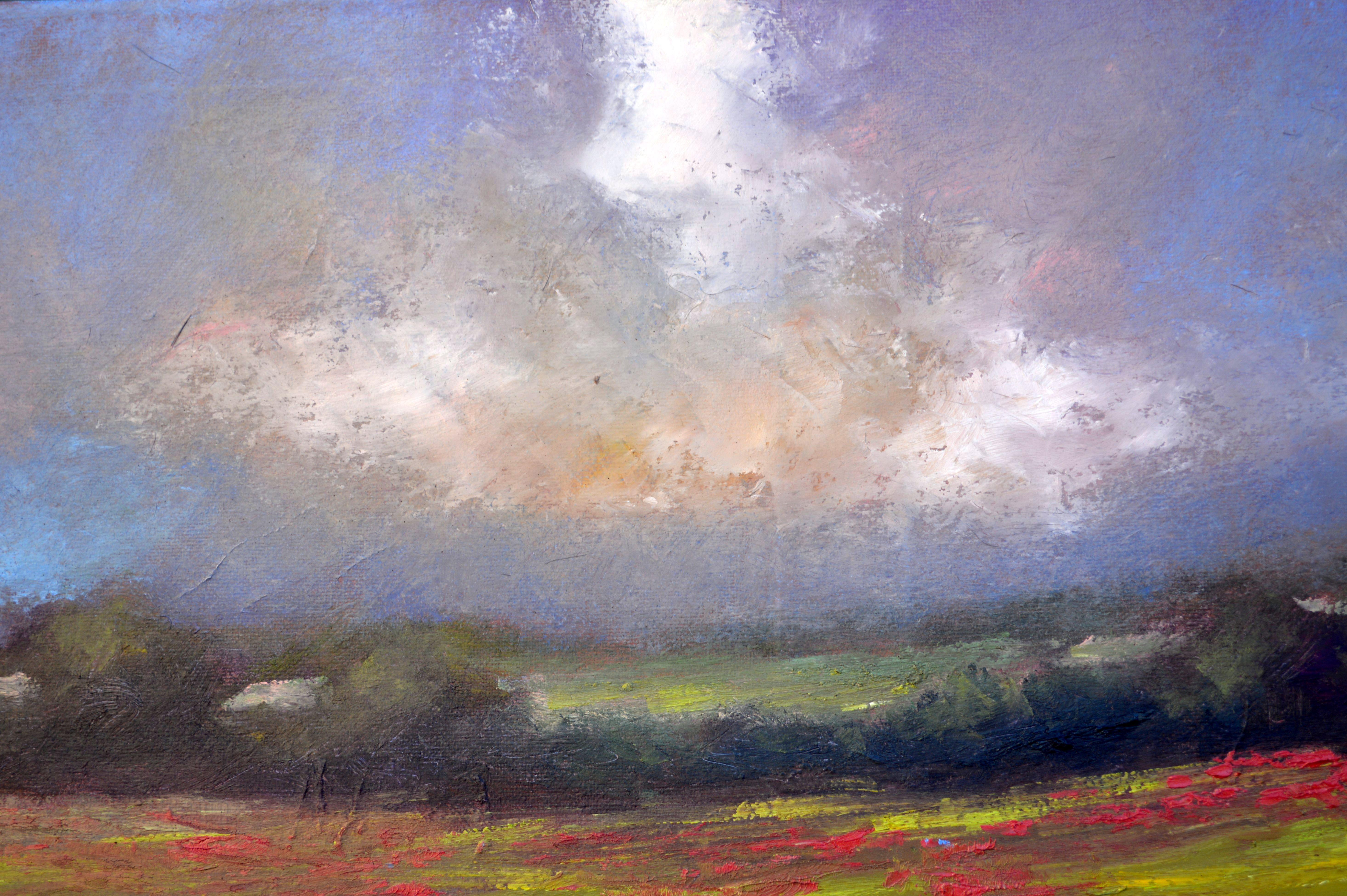 Paysage avec champ de coquelicots en vente 3