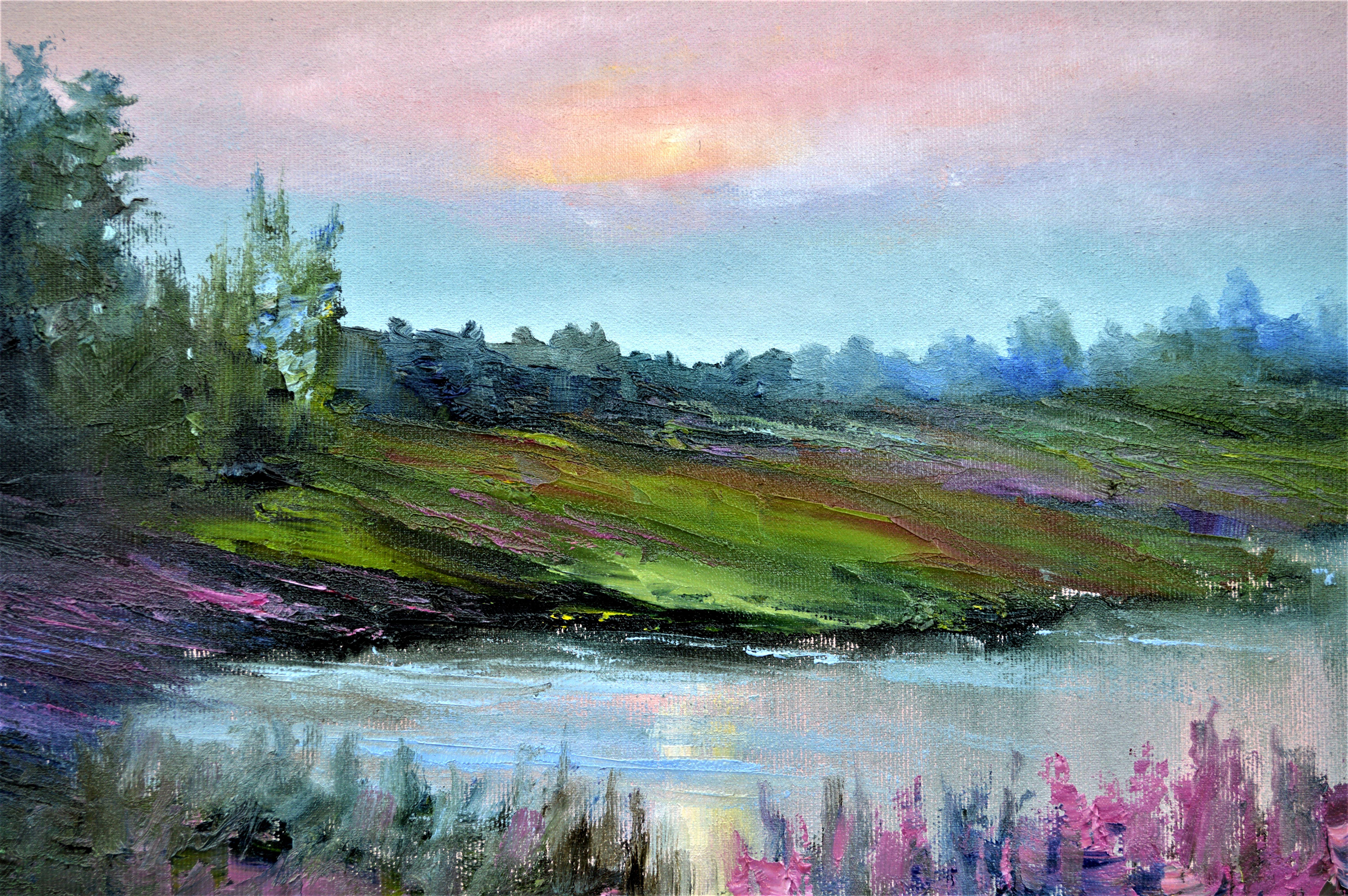 Costa de lavanda - Painting Expresionista de Elena Lukina