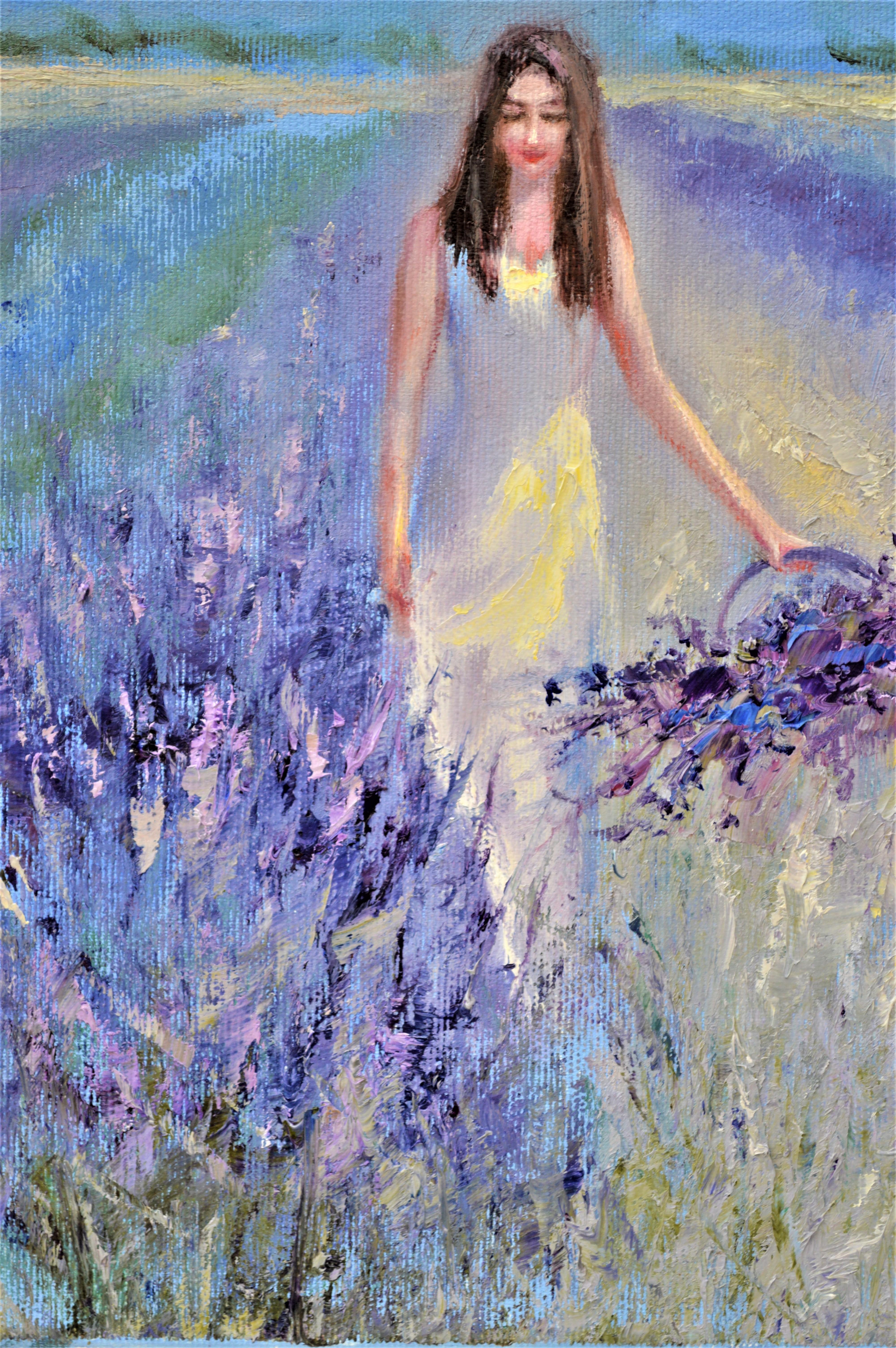 Senteur lavande - Expressionniste Painting par Elena Lukina