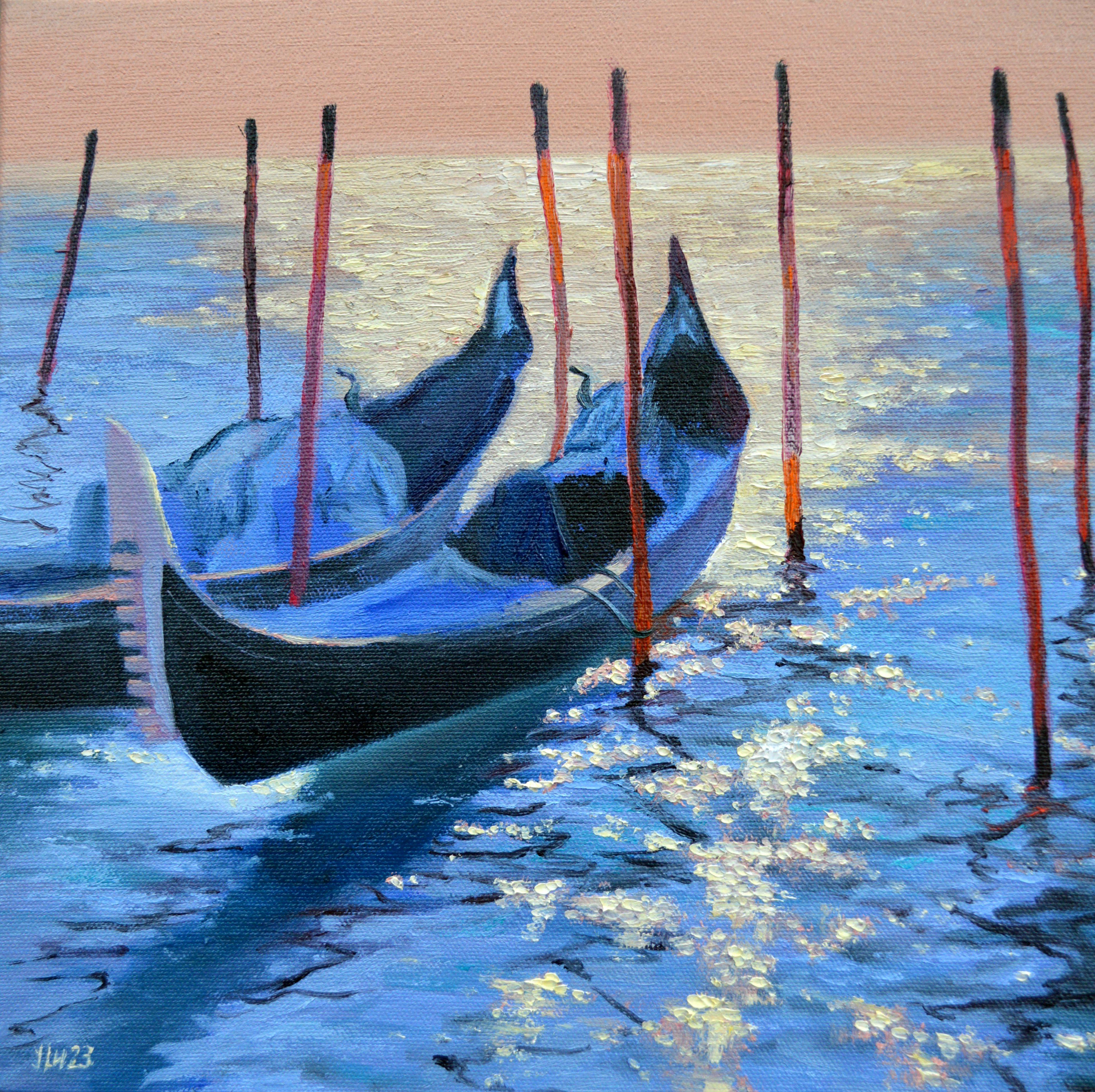 Elena Lukina Landscape Painting - Lights of Venice 30Х30