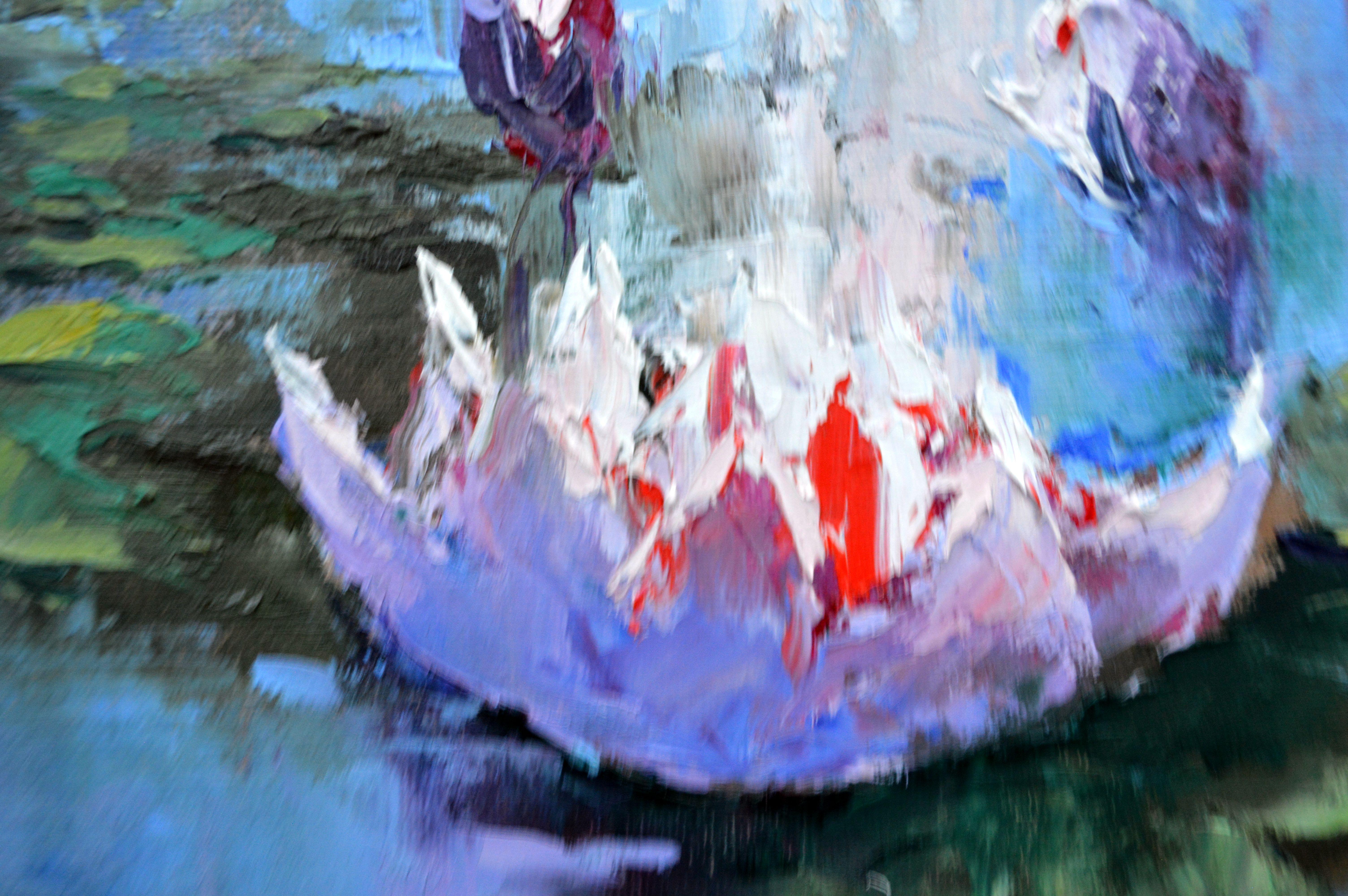 Lirio en un estanque - Painting Expresionista de Elena Lukina