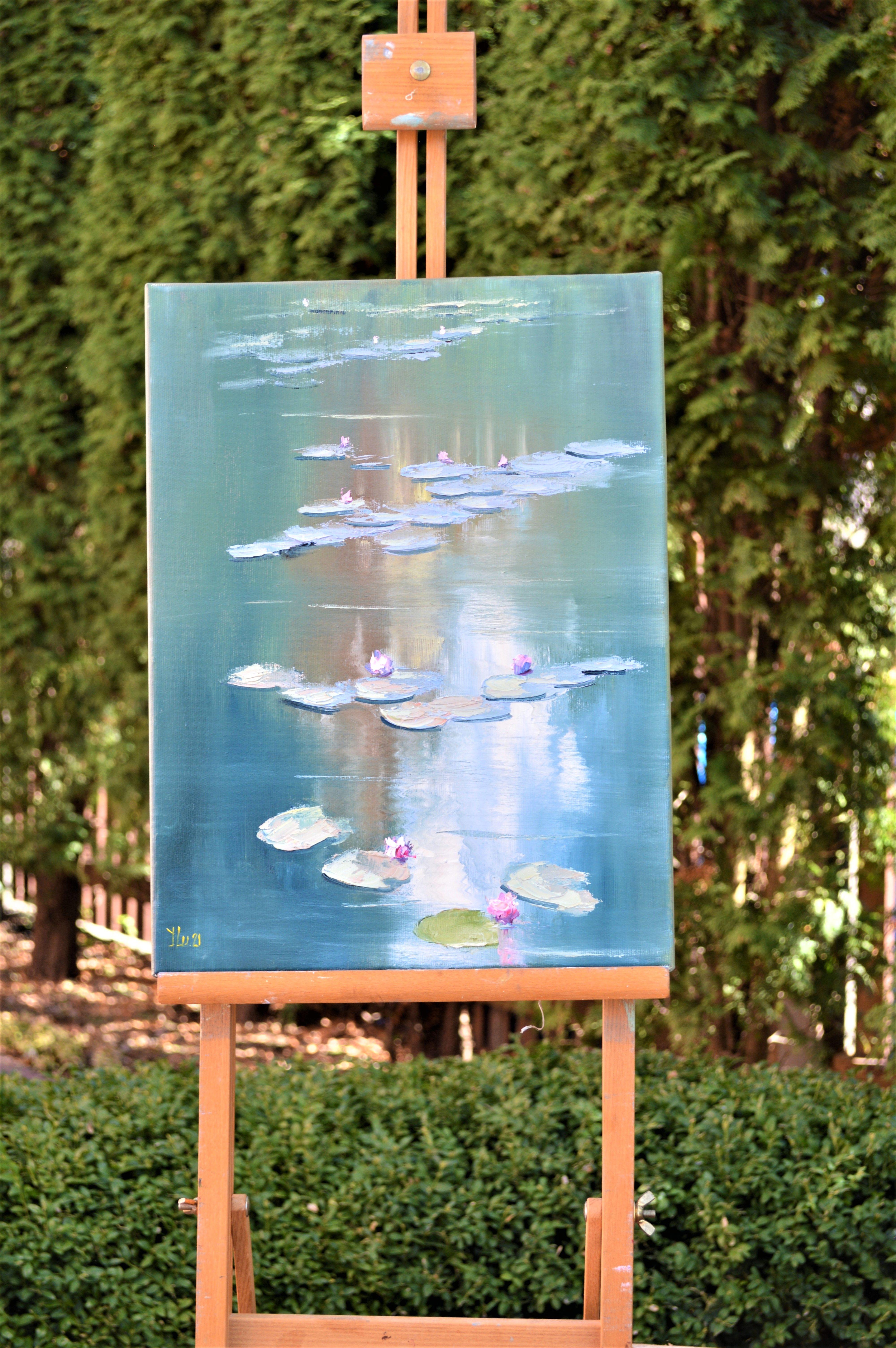 Laghetto dei gigli - Painting Espressionista di Elena Lukina