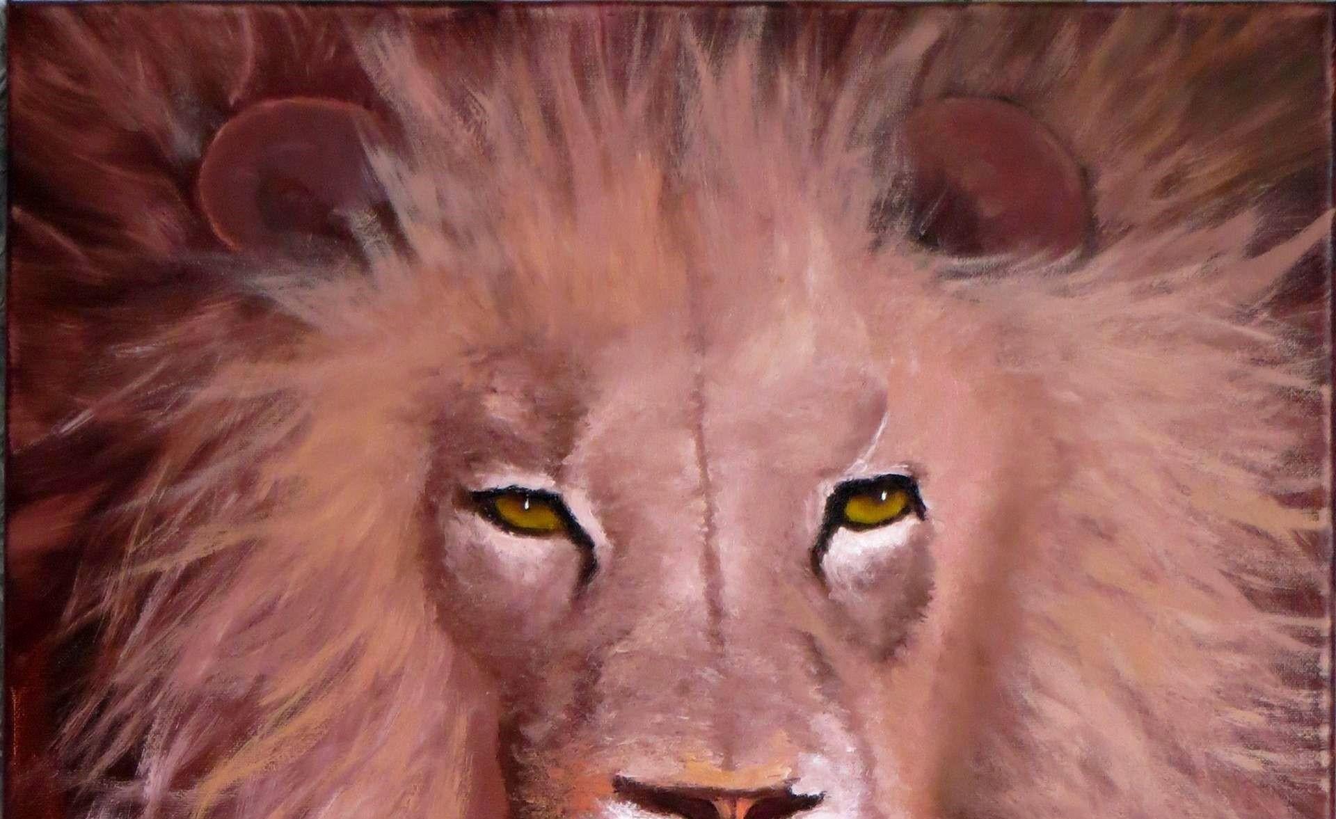 Le Roi Lion. - Marron Animal Painting par Elena Lukina