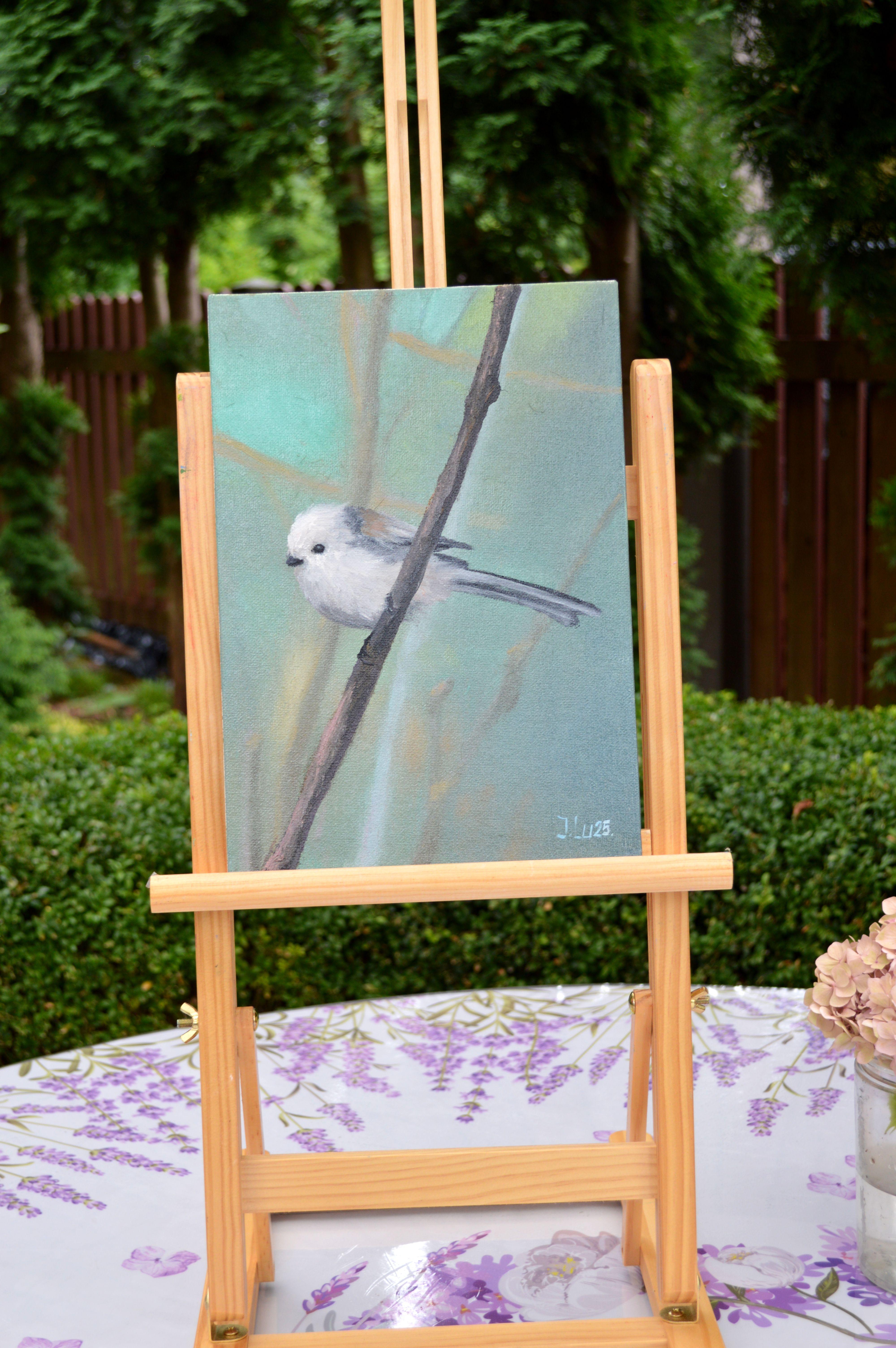 Kleiner Vogel Tschumitschka – Painting von Elena Lukina
