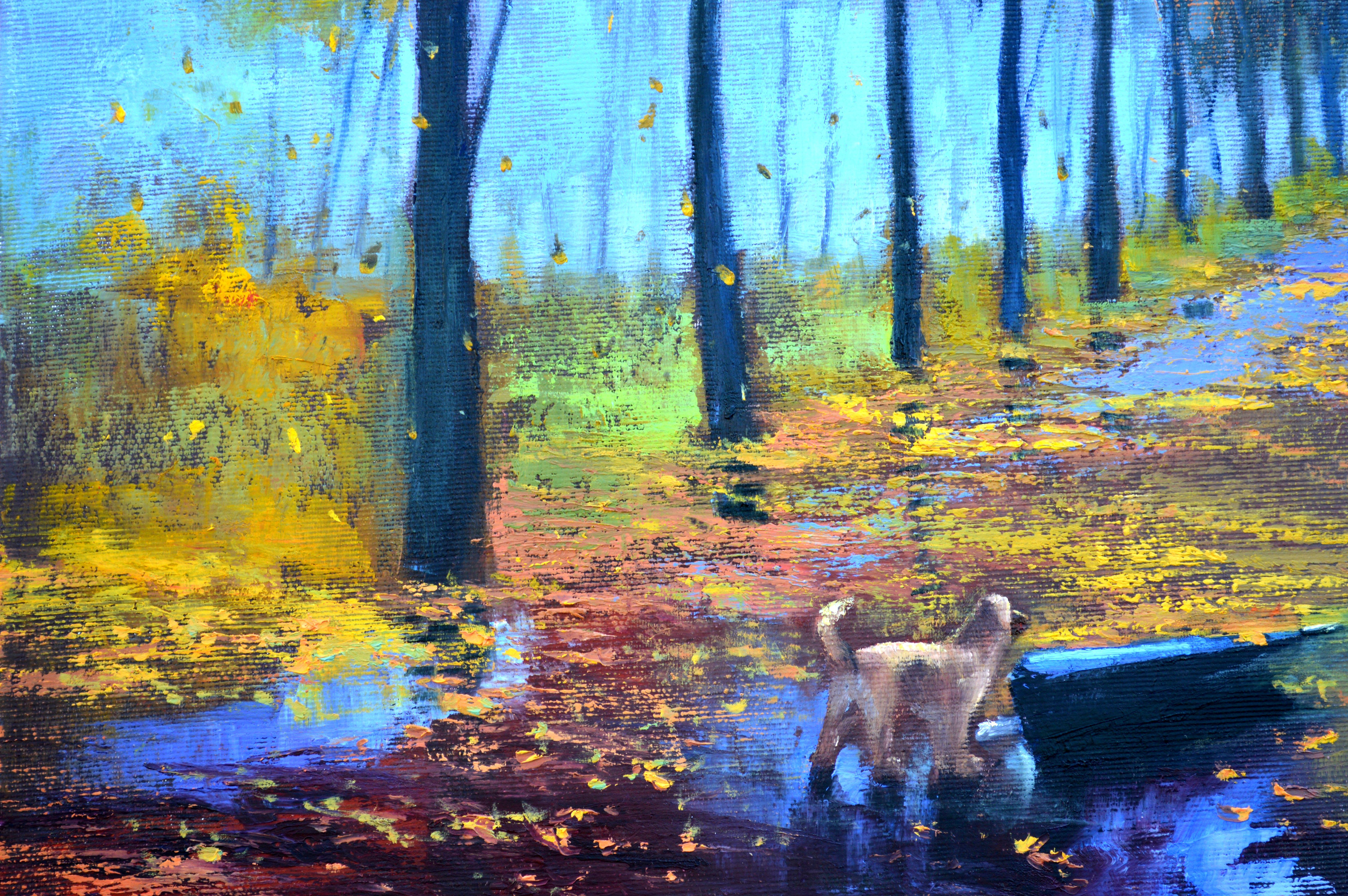 Love and umbrellas 60X80 oil painting For Sale 3