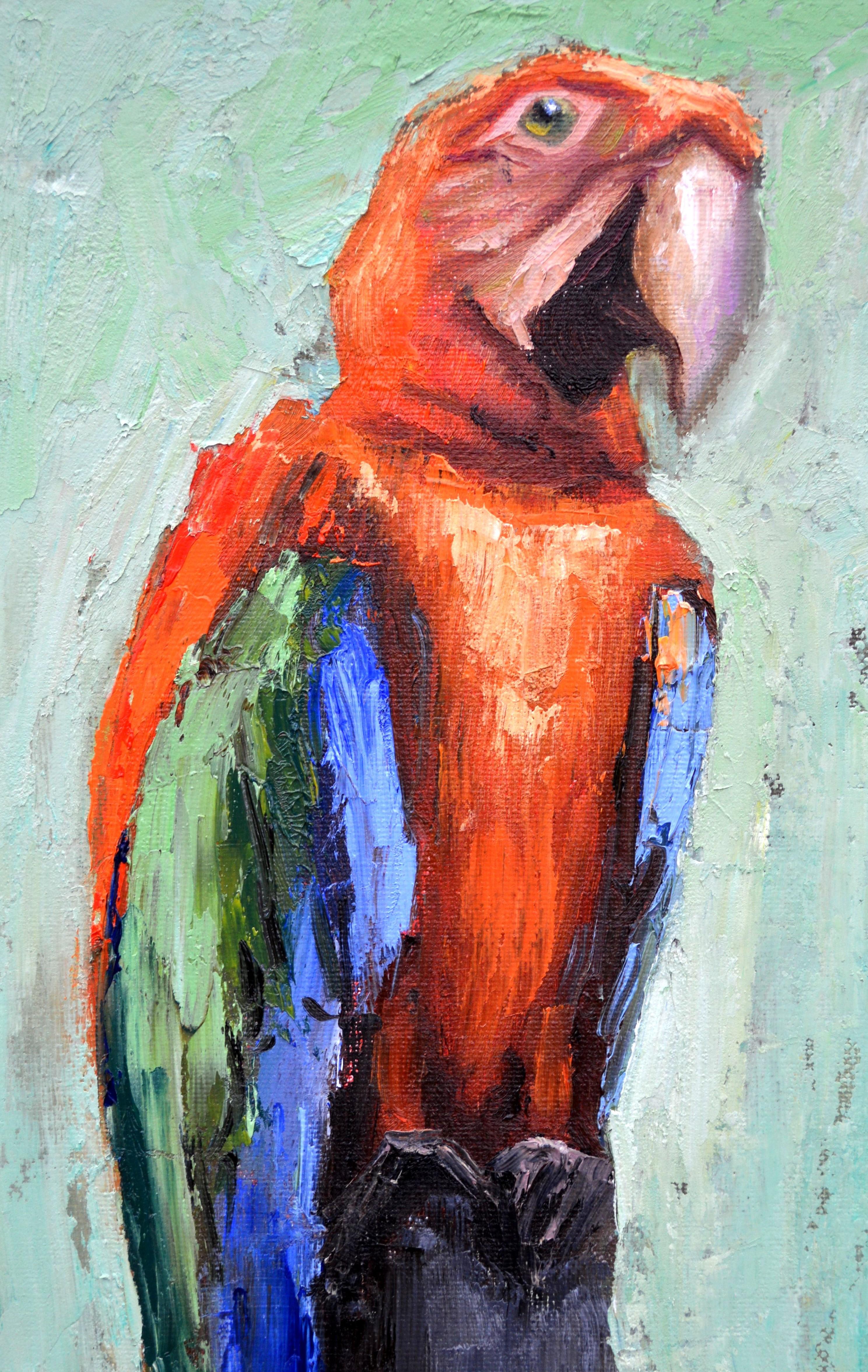 Pappagallo ara - Painting Espressionista di Elena Lukina