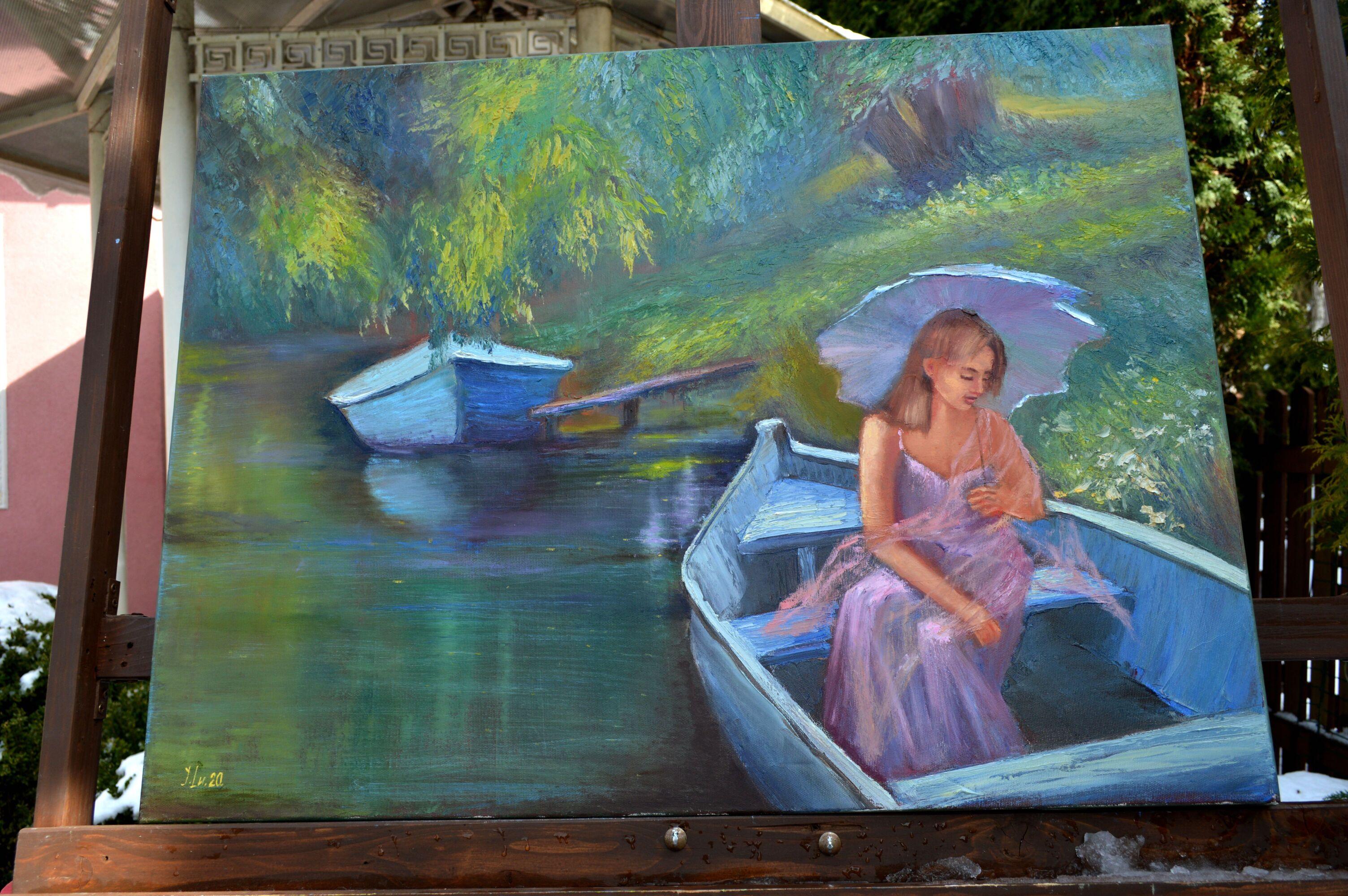 Magic River - Painting Espressionista di Elena Lukina