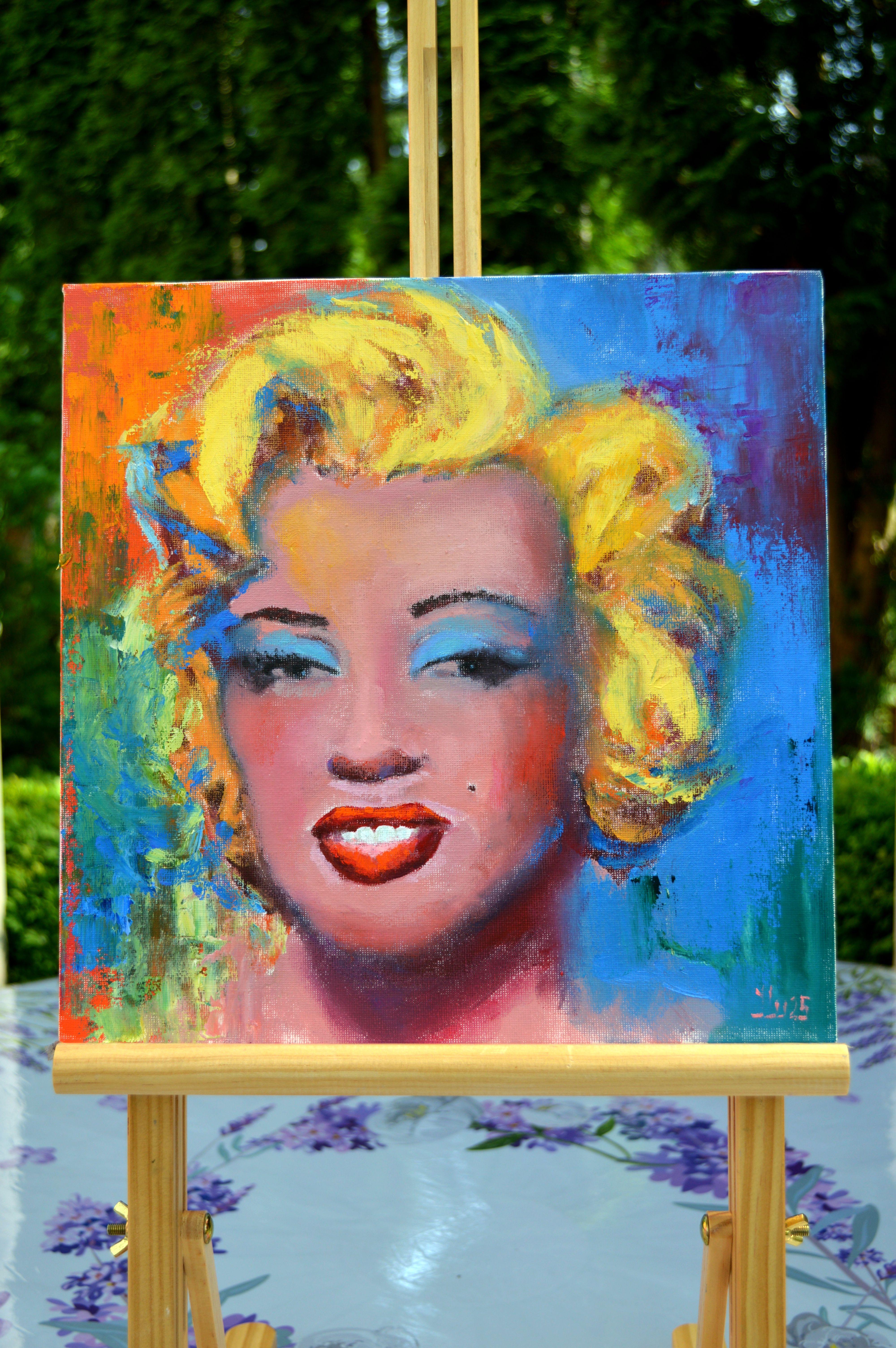 Marilyn sorride - Painting Espressionista di Elena Lukina