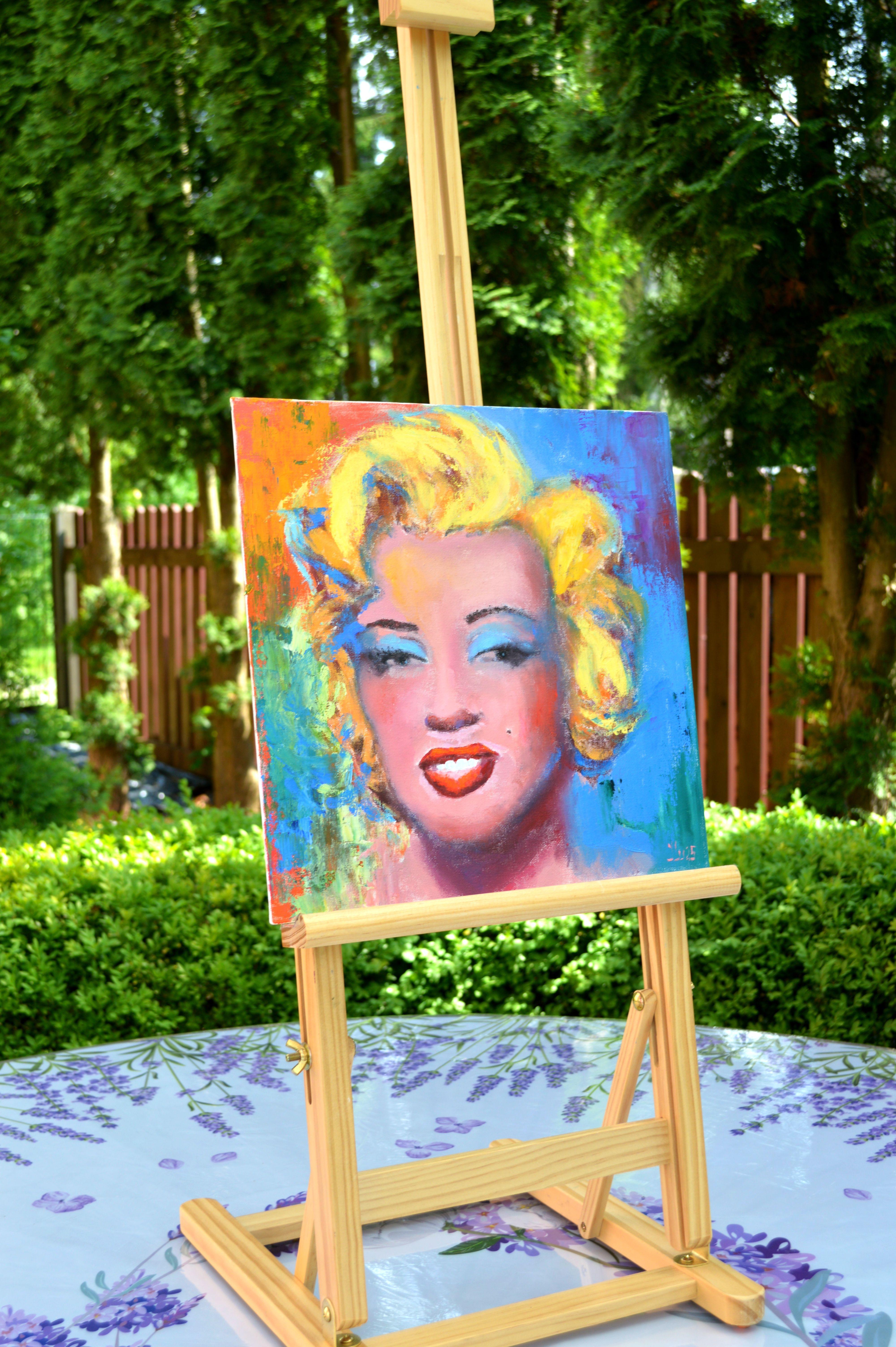 Marilyn sorride - Abstract Painting Marrone di Elena Lukina