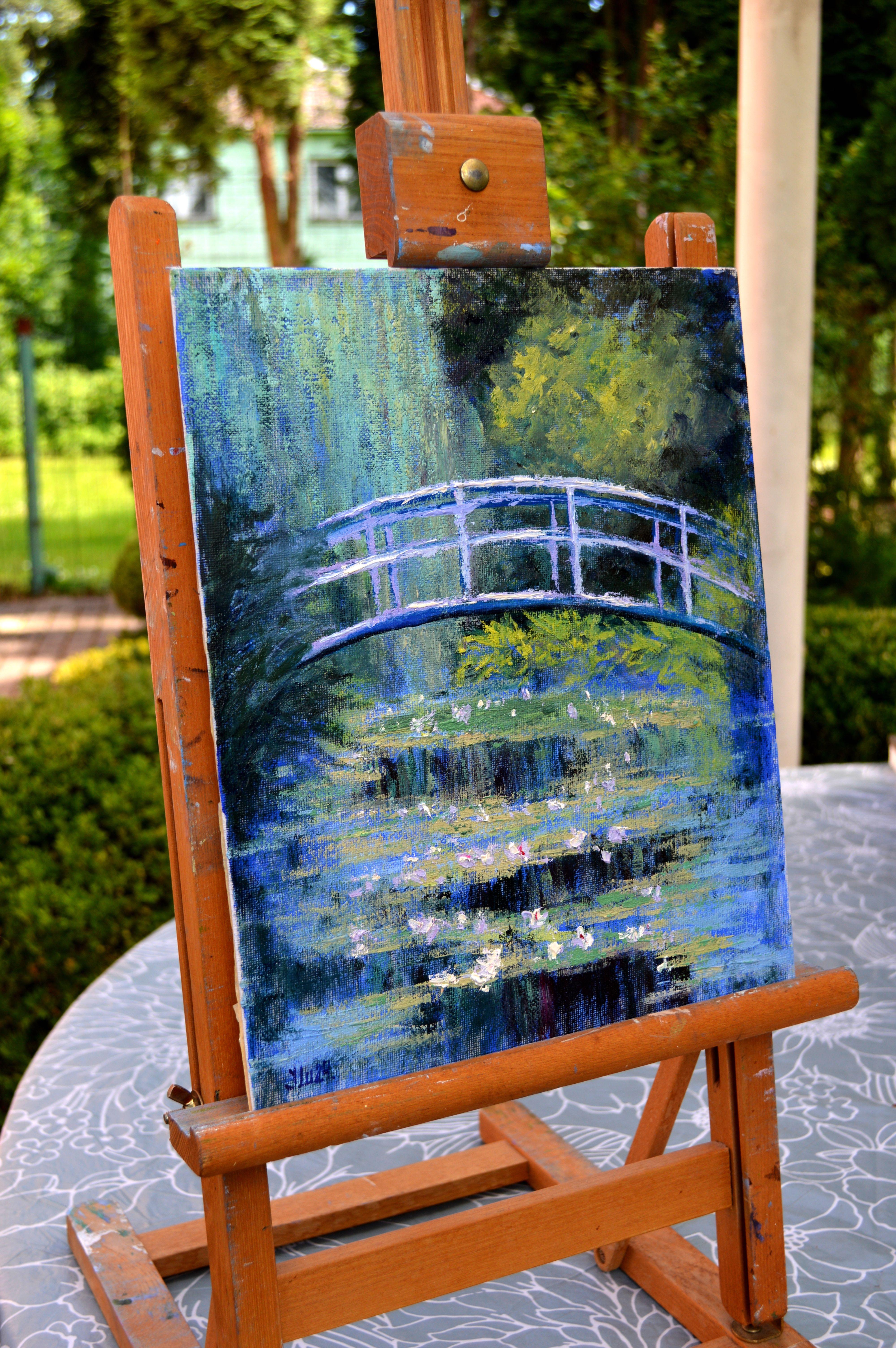 Lo stagno di ninfee di Monet - Interior Painting Grigio di Elena Lukina