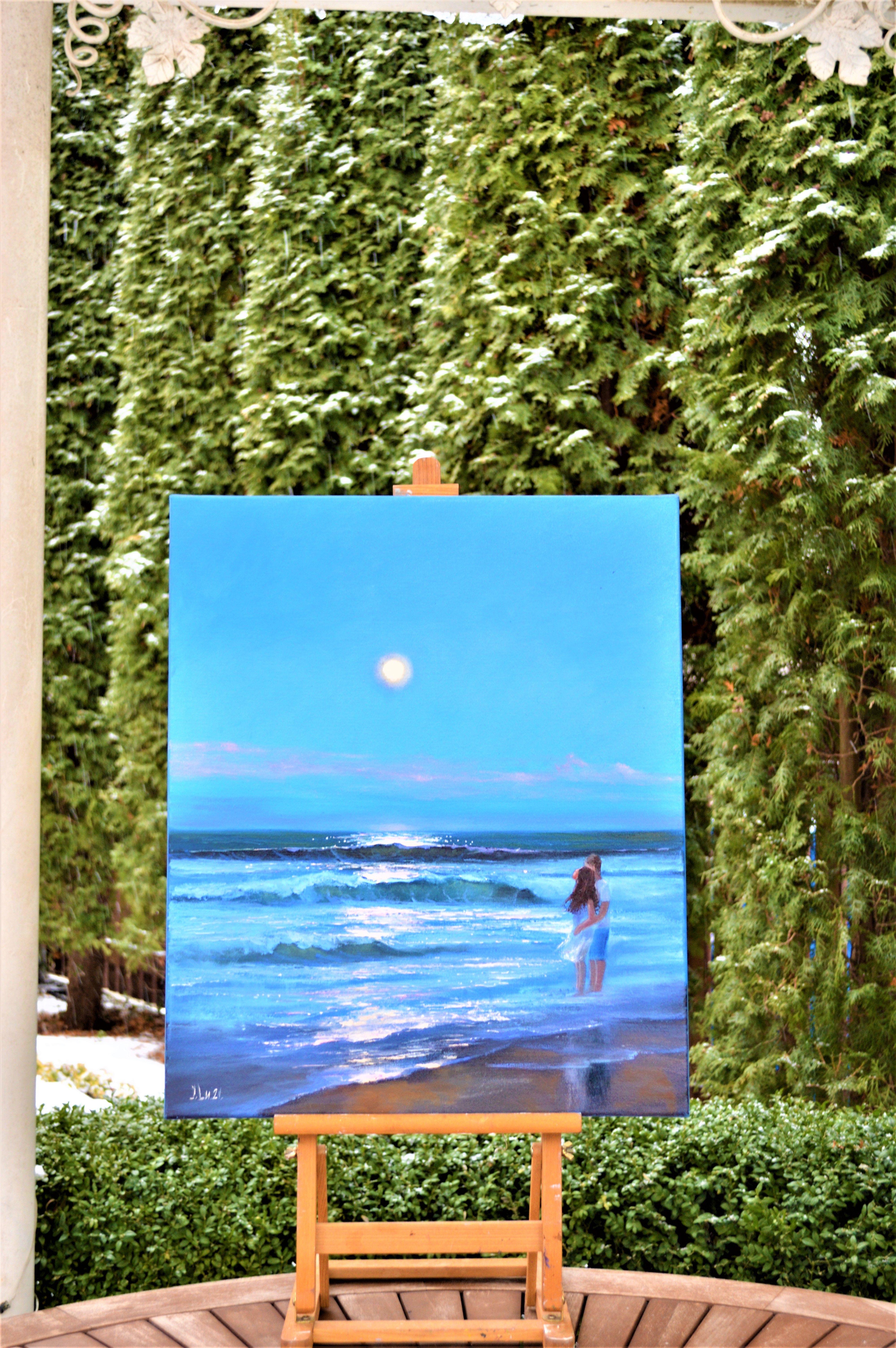 Mondschein 60X50 Öl – Painting von Elena Lukina