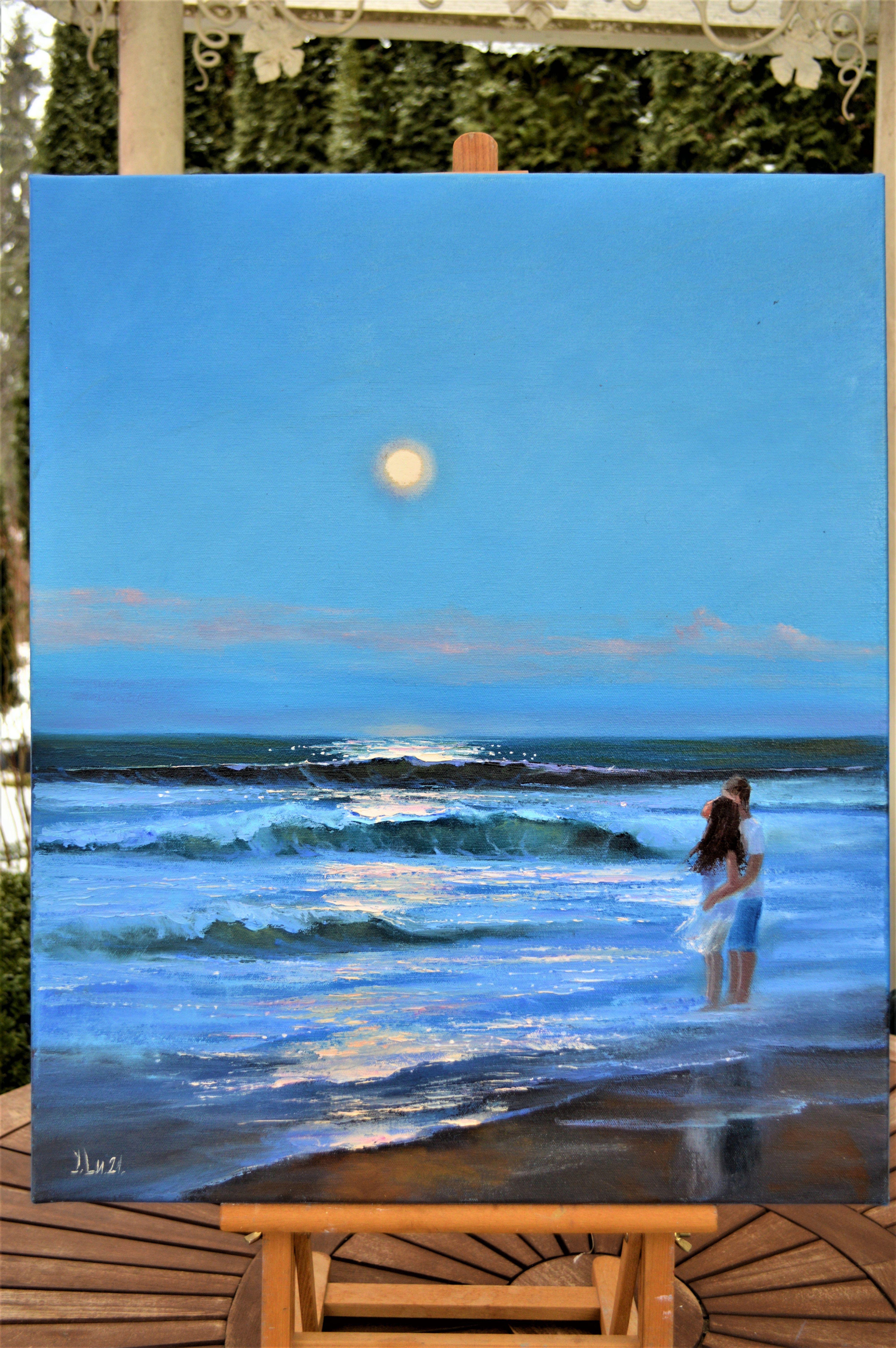 Moonlight 60X50 oil, Valentine’s Day gifts art For Sale 2