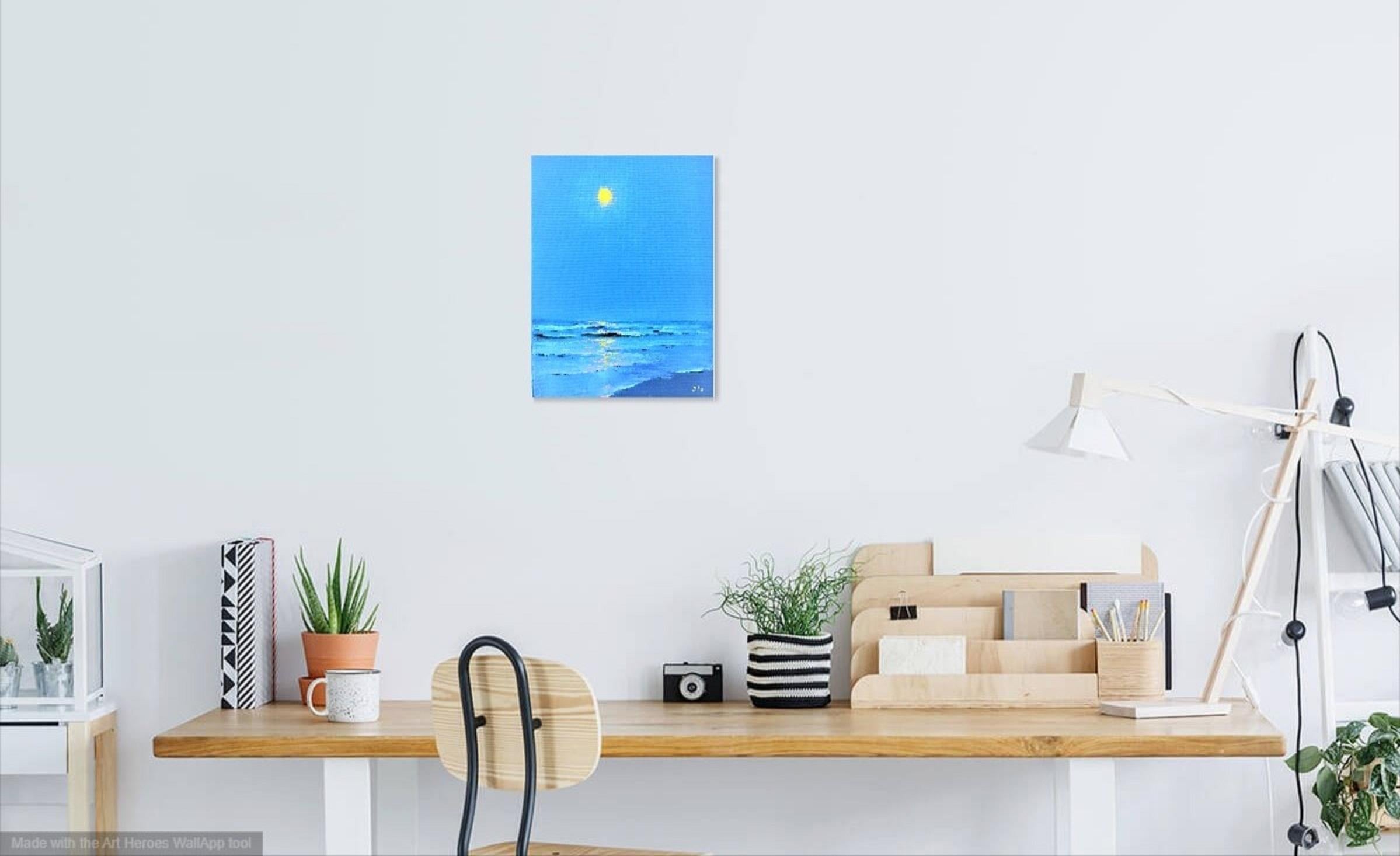 Noche de luna - Interior Painting Azul de Elena Lukina