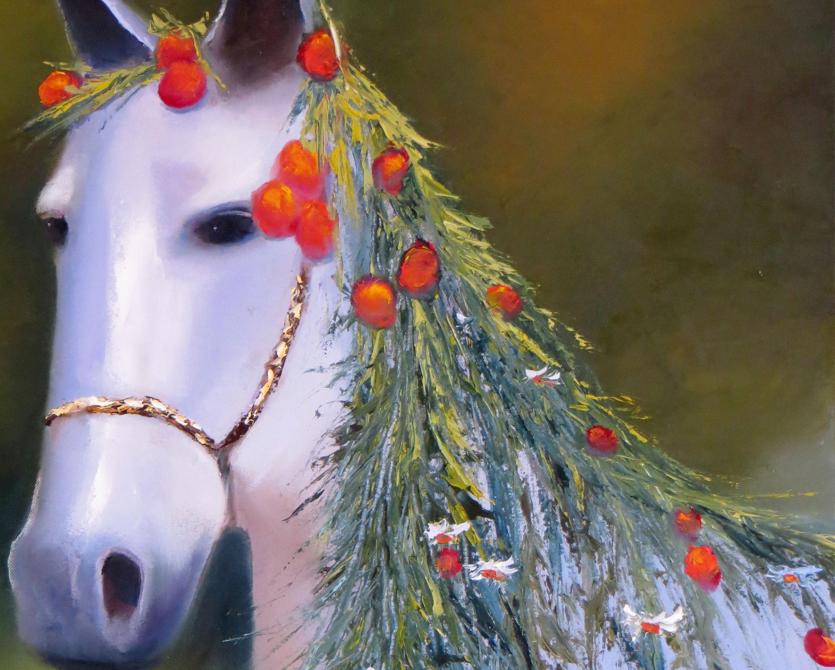 Più di mille parole - Figurative Painting Nero di Elena Lukina