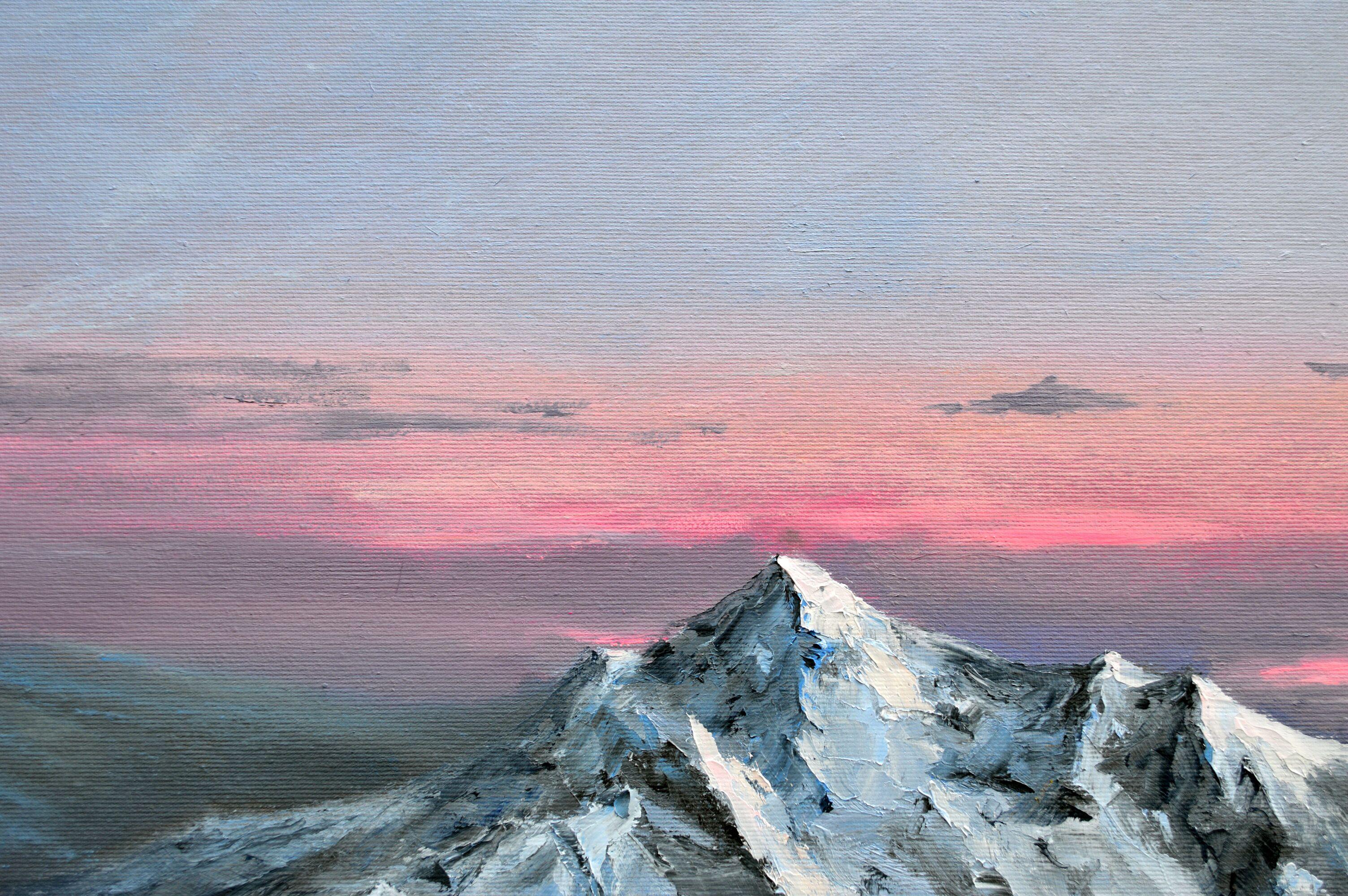 Morning light on snowy peaks For Sale 5